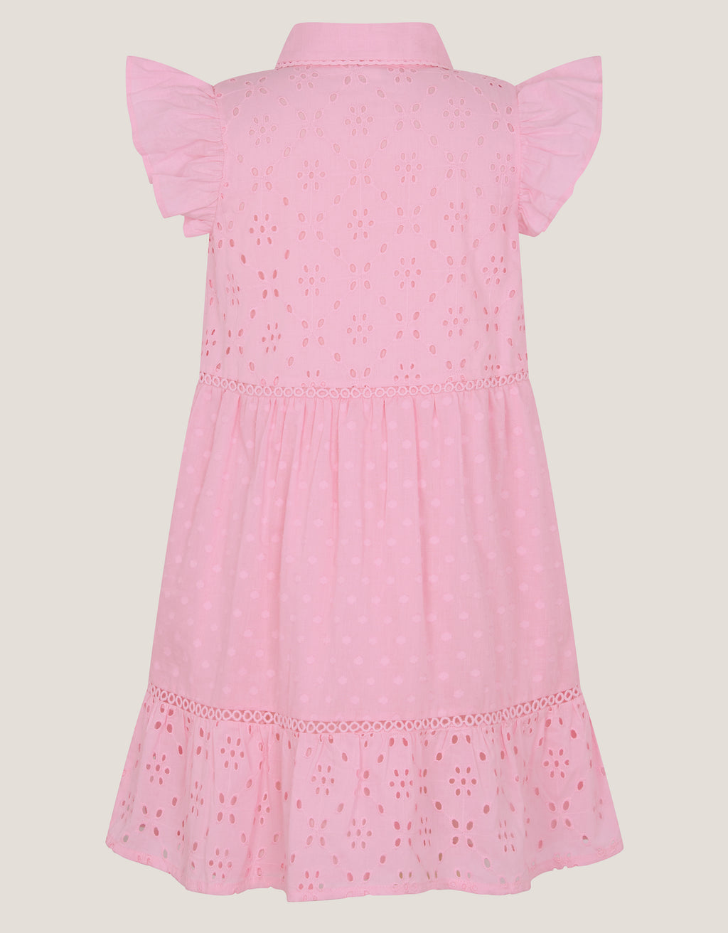 HALJINA - PINK BROIDER BUTTON DRESS