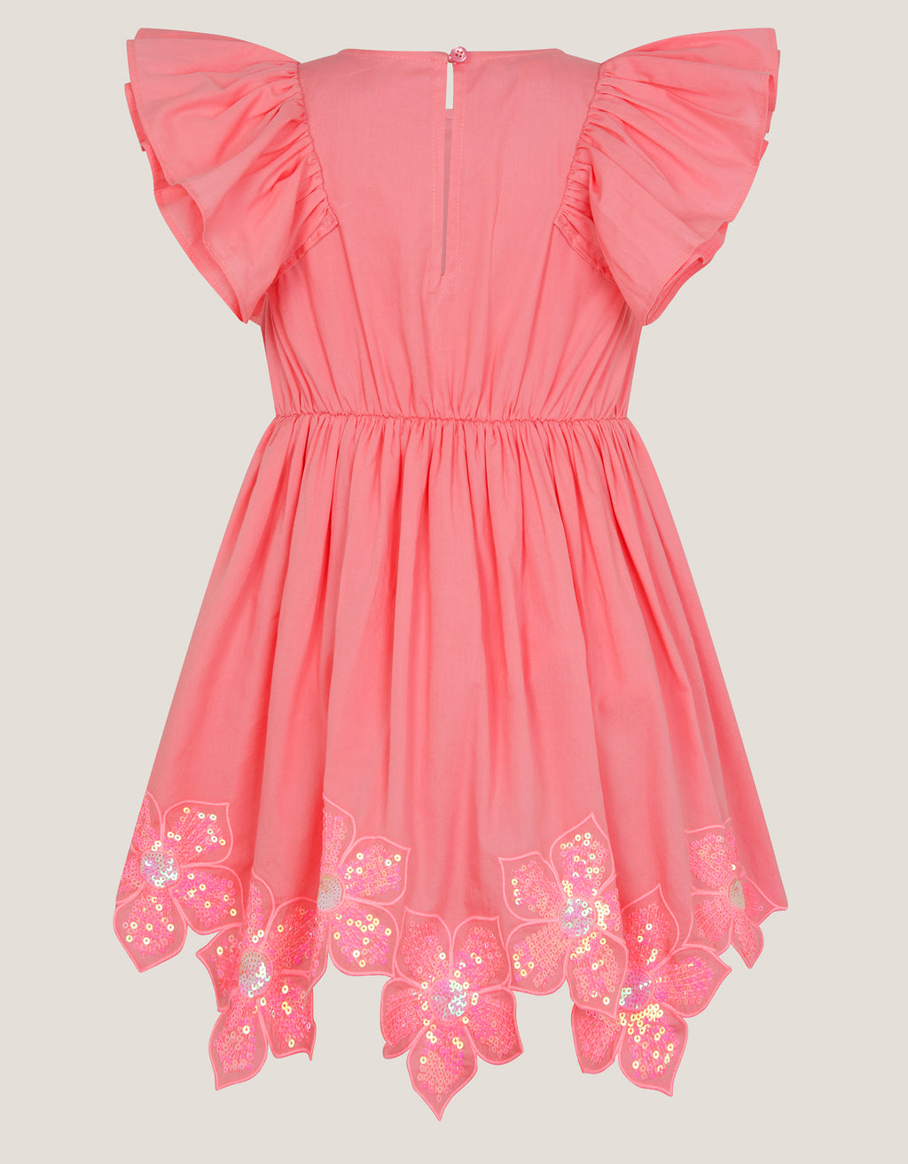 HALJINA - PINK SEQUIN FLR CUT DRESS