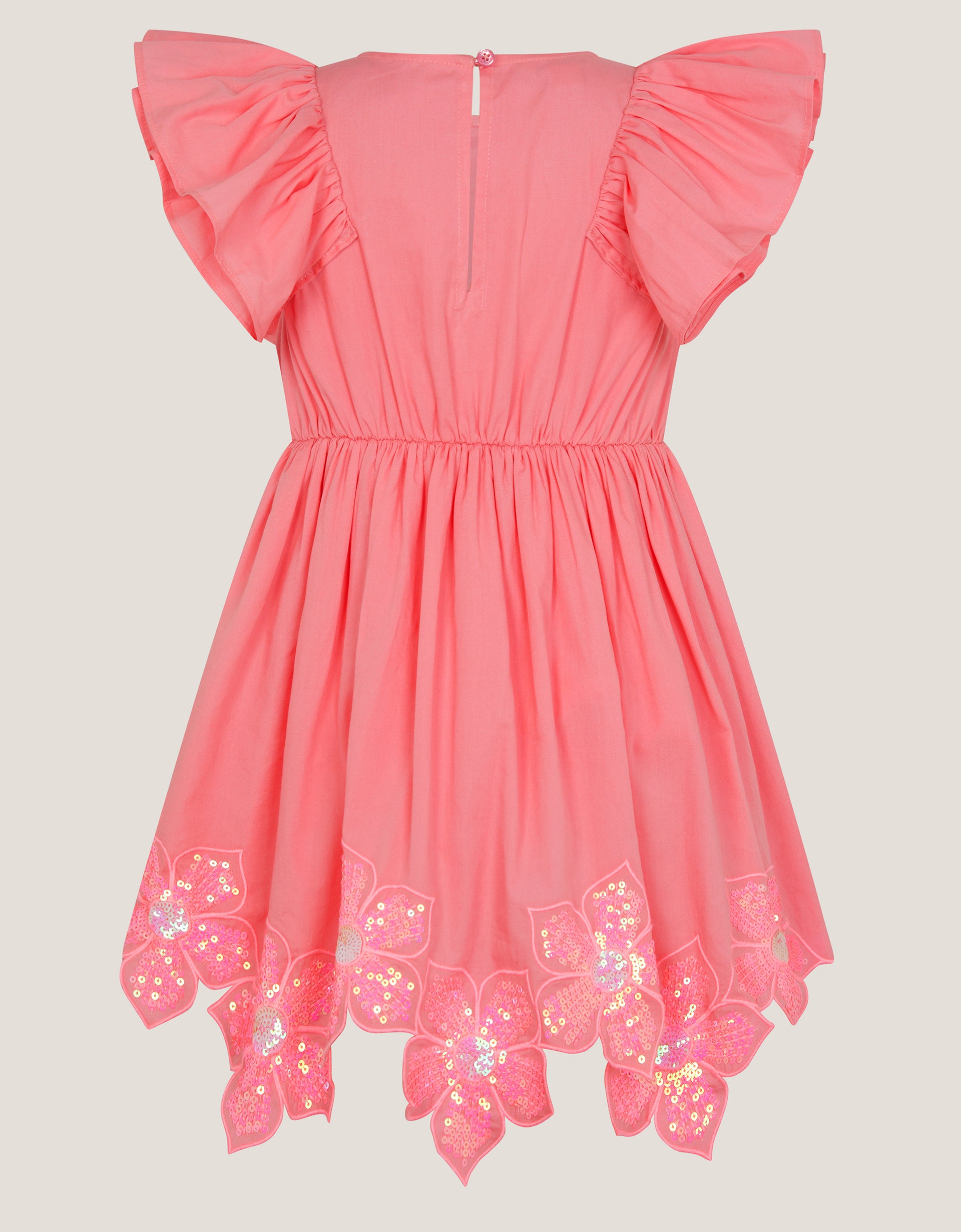 HALJINA - PINK SEQUIN FLR CUT DRESS