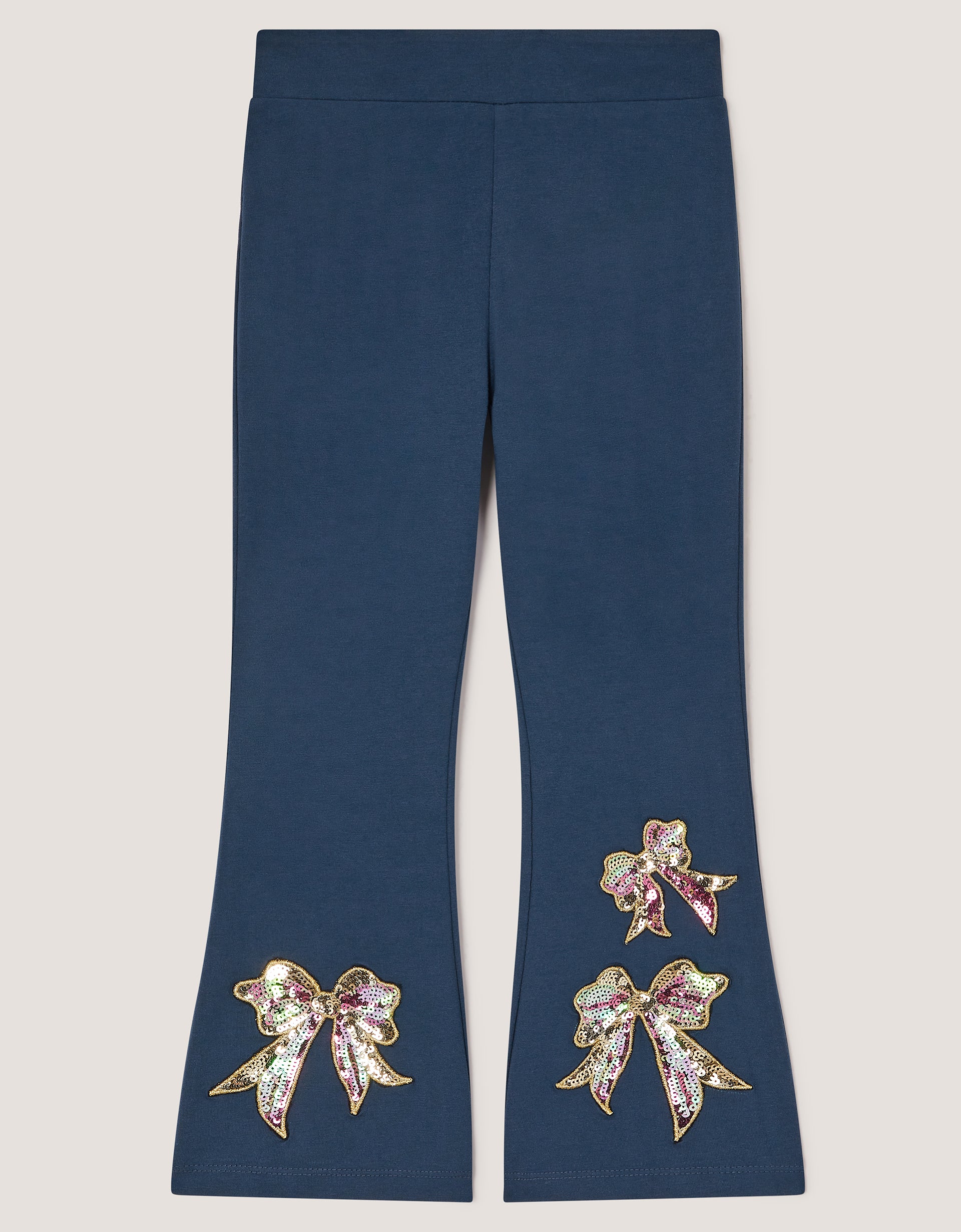 HELANKE - SEQUIN BOW EMB KICK LEGGI