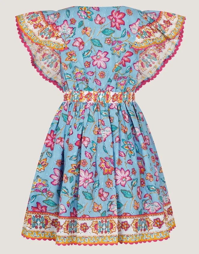 HALJINA - ADARA HER BLUE BROID DRES