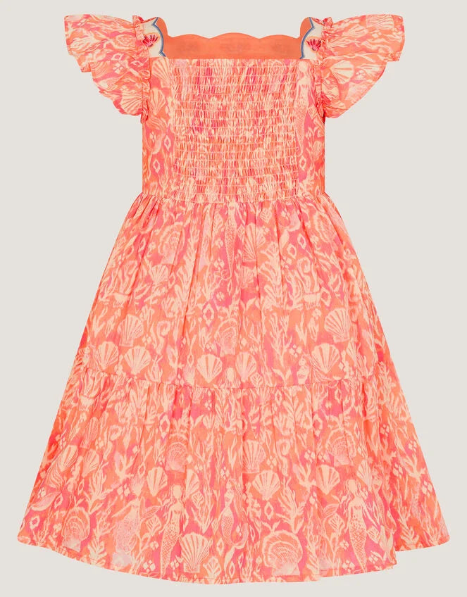 HALJINA - EPP CORAL IKAT MERMD DRES