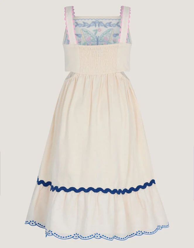 HALJINA - BFFLY EMB RIC RAC DRESS
