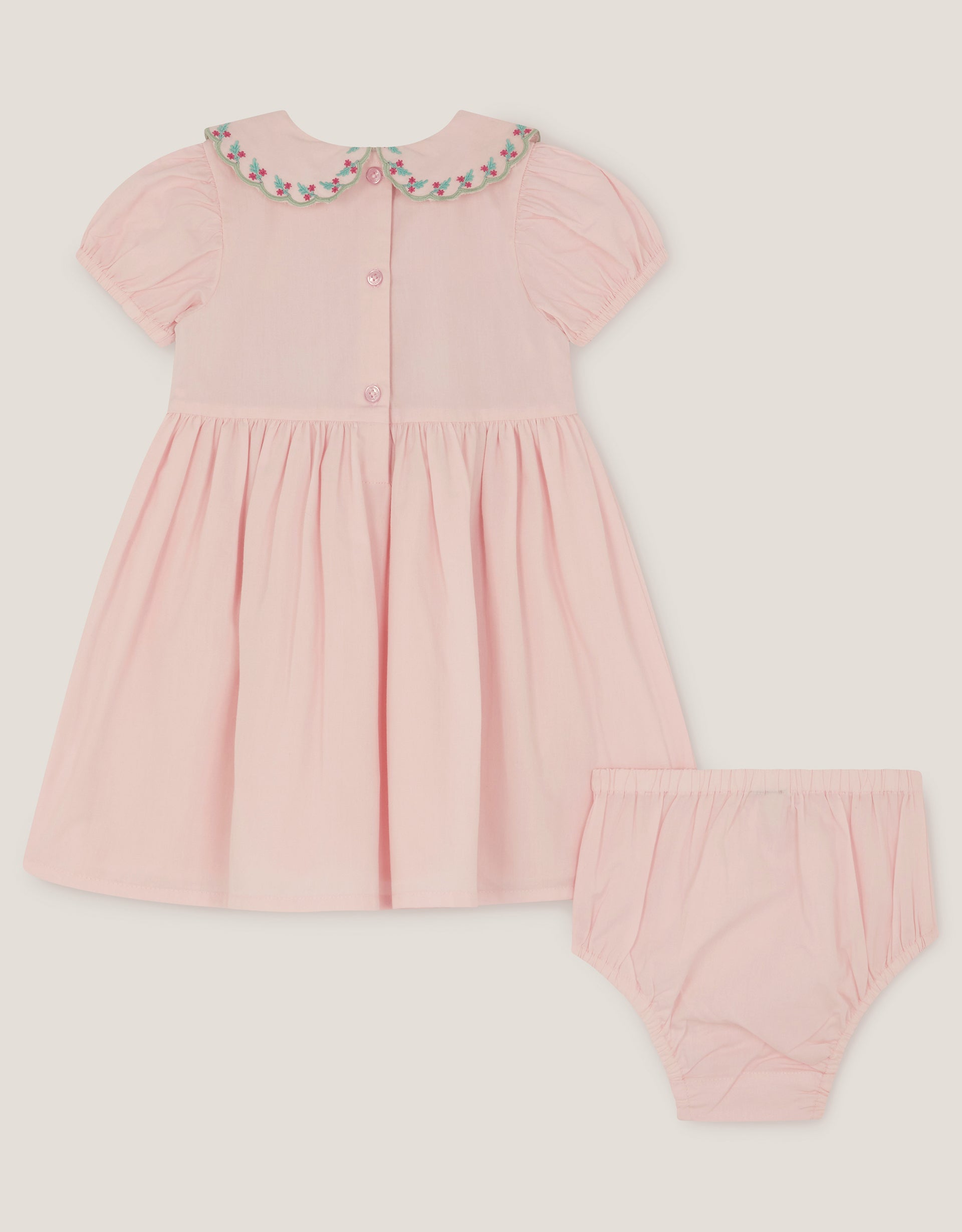 HALJINA - BBY PINK SMOCK DRESS/KNIC