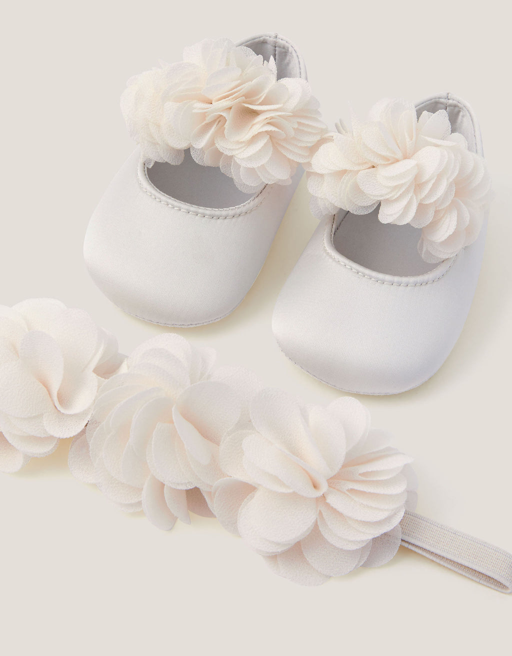 SET CIPELE I TRAKA ZA KOSU - BABY FLWER BOOTIE & BANDO