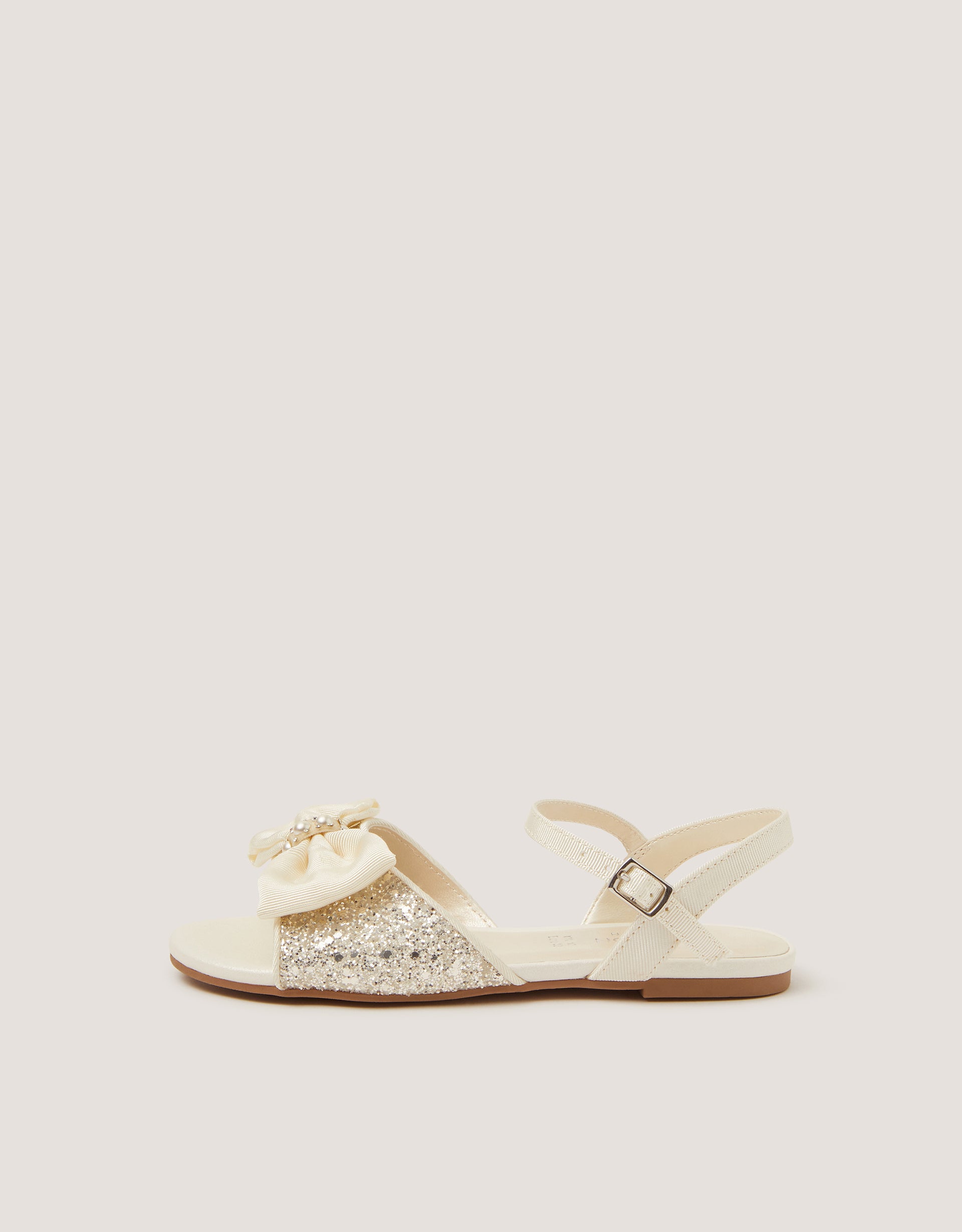 SANDALE - IVORY SPARKLE BOW SANDAL