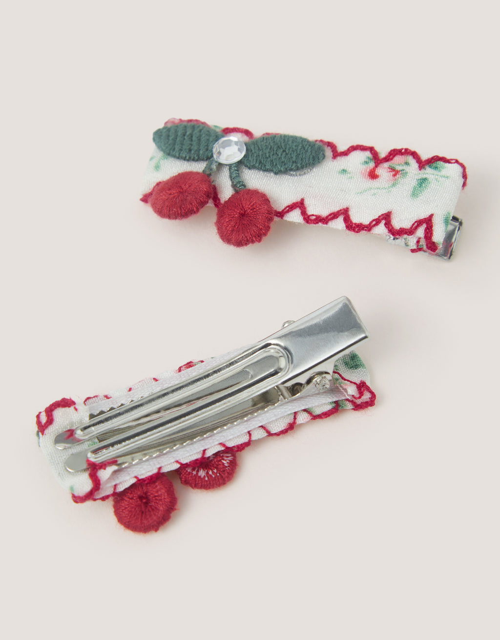 SET ŠNALA ZA KOSU - 2PK CHERRY EMB CLIPS