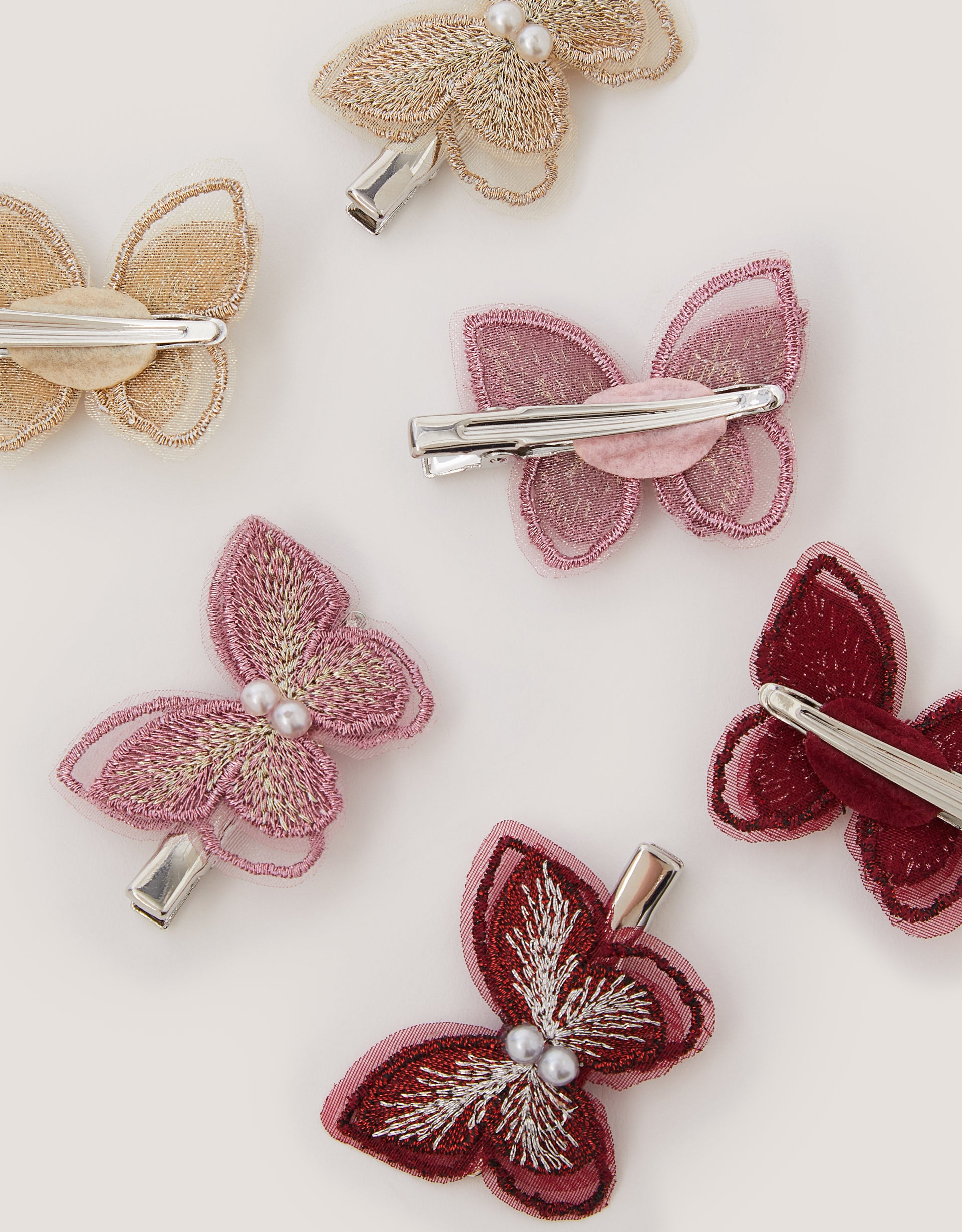 SET ŠNALA ZA KOSU - 6PK EMB BFLY CLIPS