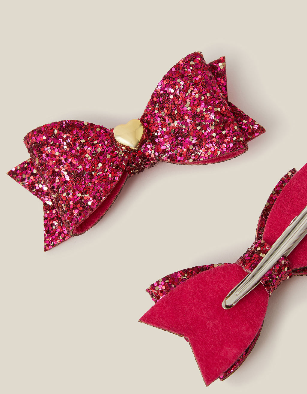 SET ŠNALA ZA KOSU - 2PK GLITTER BOW CLIPS