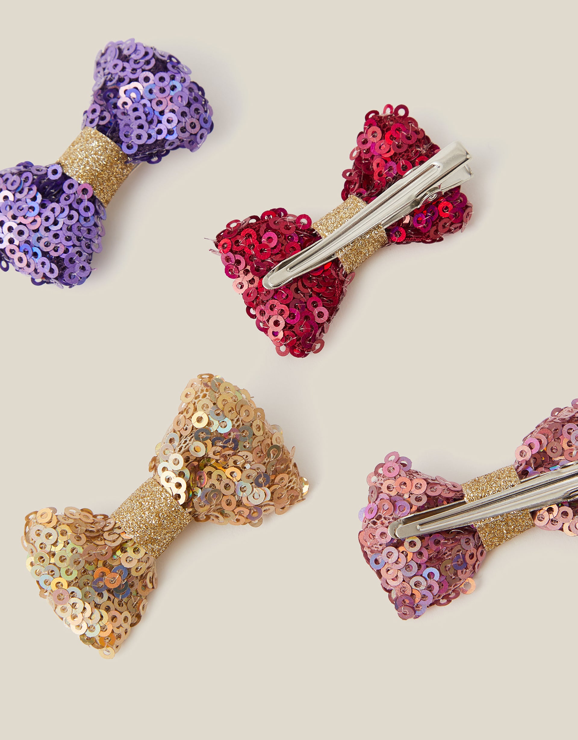 SET ŠNALA ZA KOSU - 4PK SEQUIN BOW CLIPS