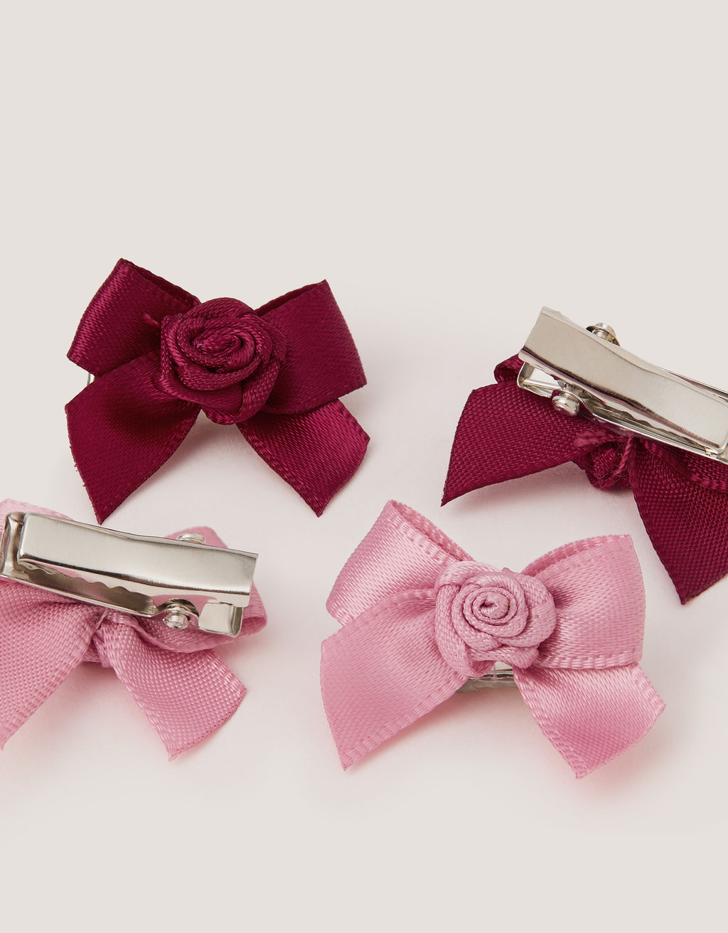 SET ŠNALA ZA KOSU - 4PK MINI ROSE BOW CLIPS