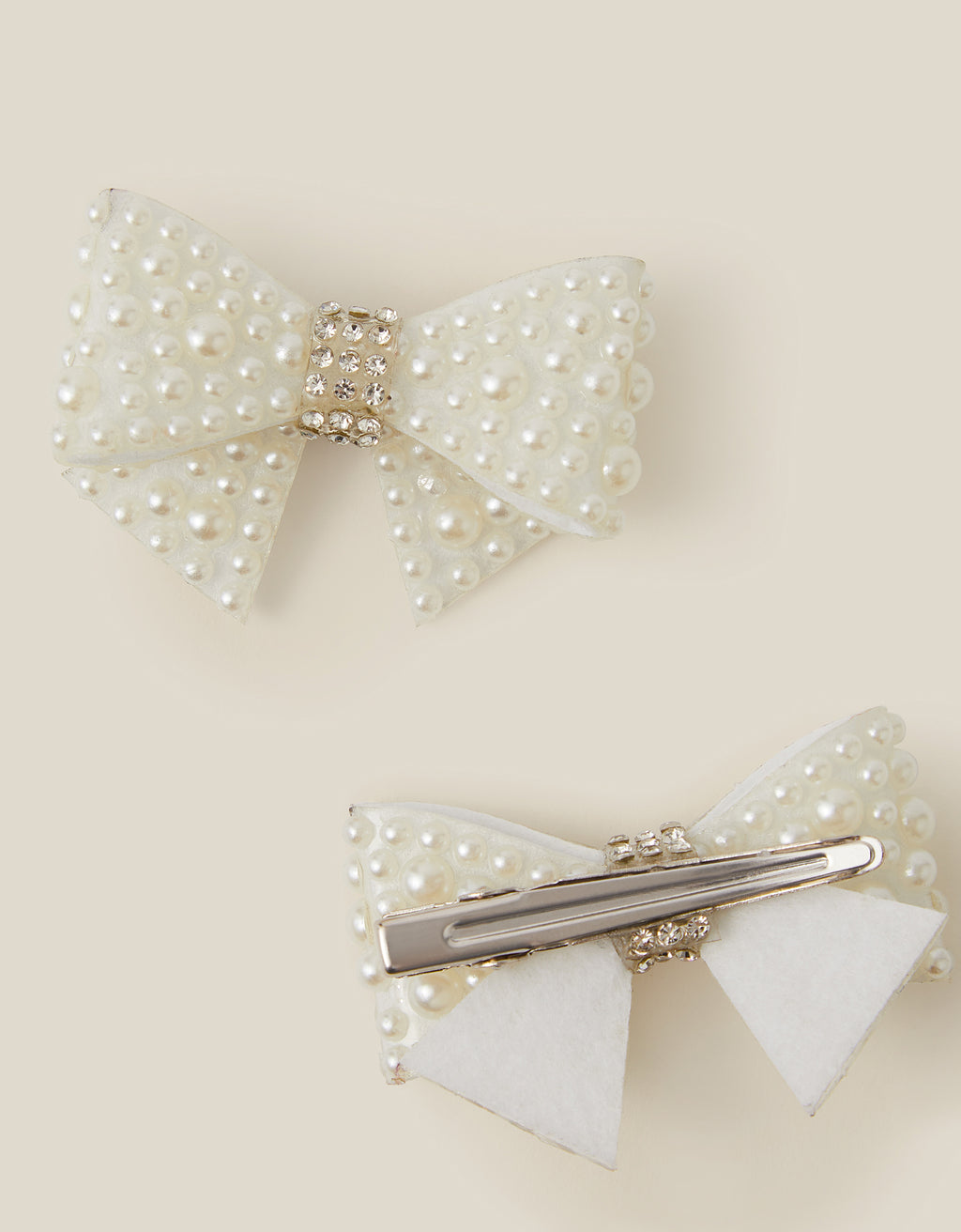 SET ŠNALA ZA KOSU - 2PK PEARL BOW CLIPS