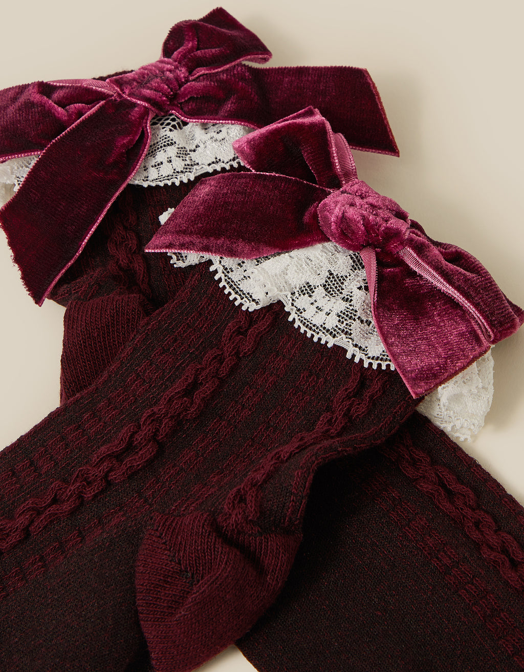 CARAPE - LACE FRILL BOW SOCK