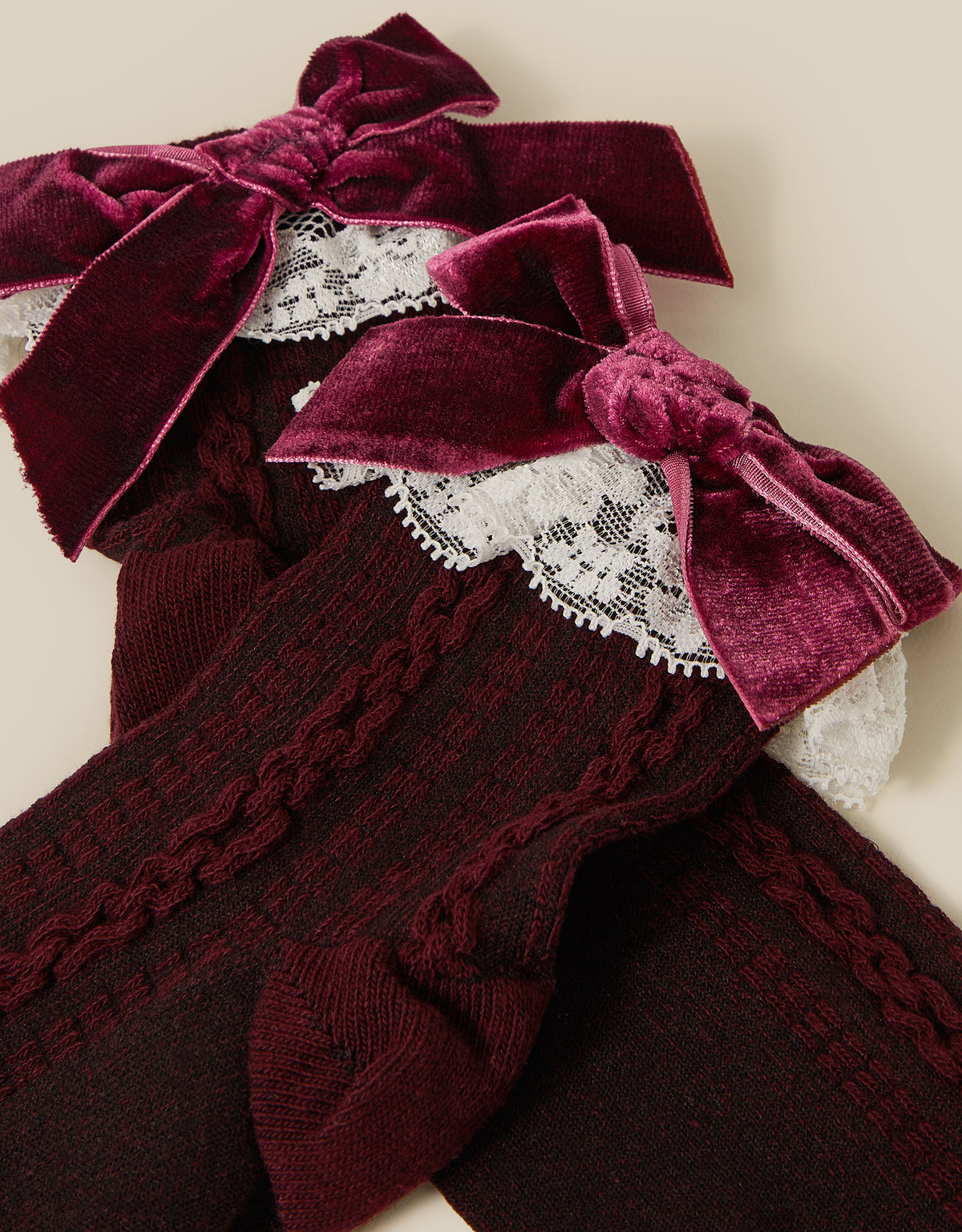 CARAPE - LACE FRILL BOW SOCK