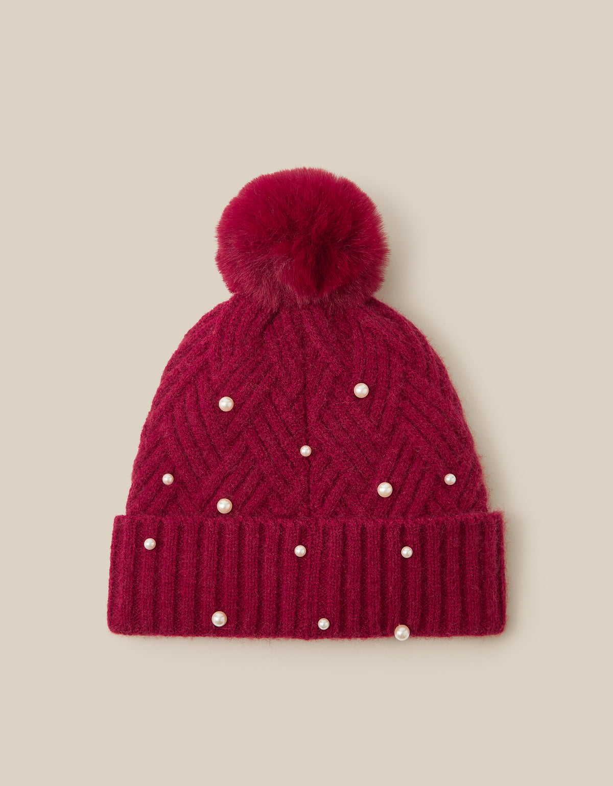 KAPA - RED PEARL CABLE HAT