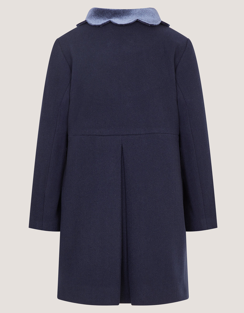 KAPUT - SMART NAVY SCALLOPED COAT