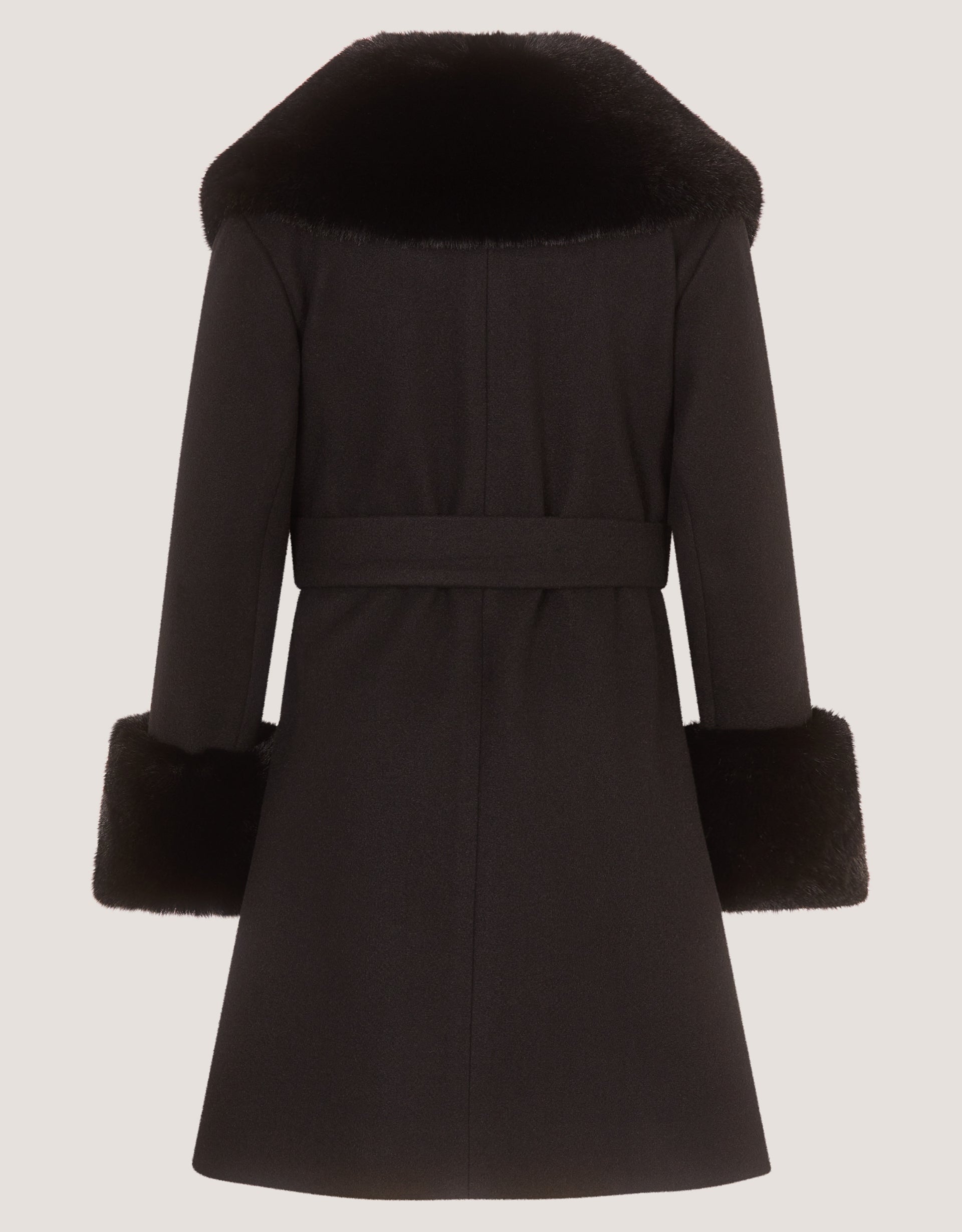 KAPUT - SMART BLACK SHAWL BELTED