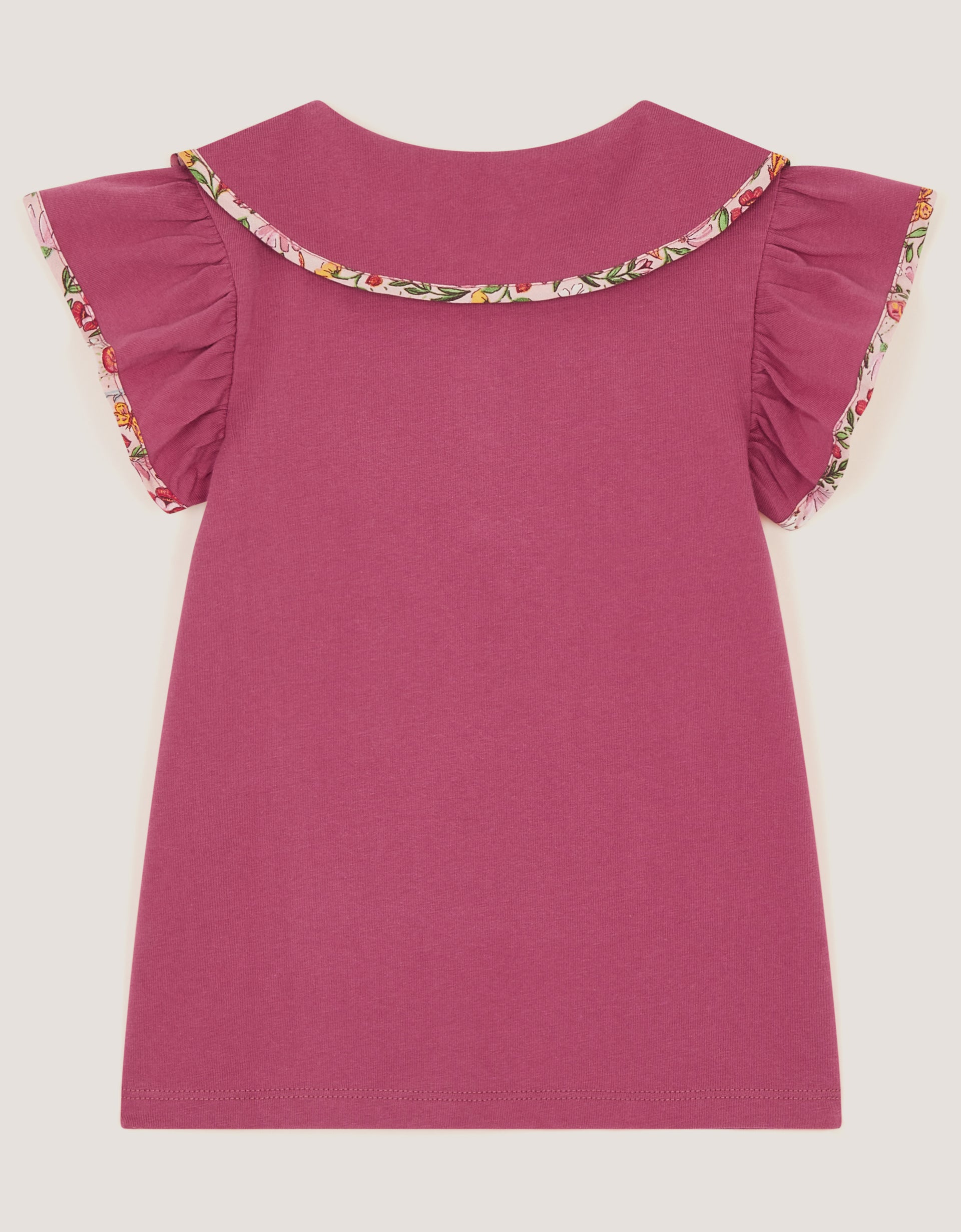 MAJICA - SS FLORAL EMB COLLAR TSHI