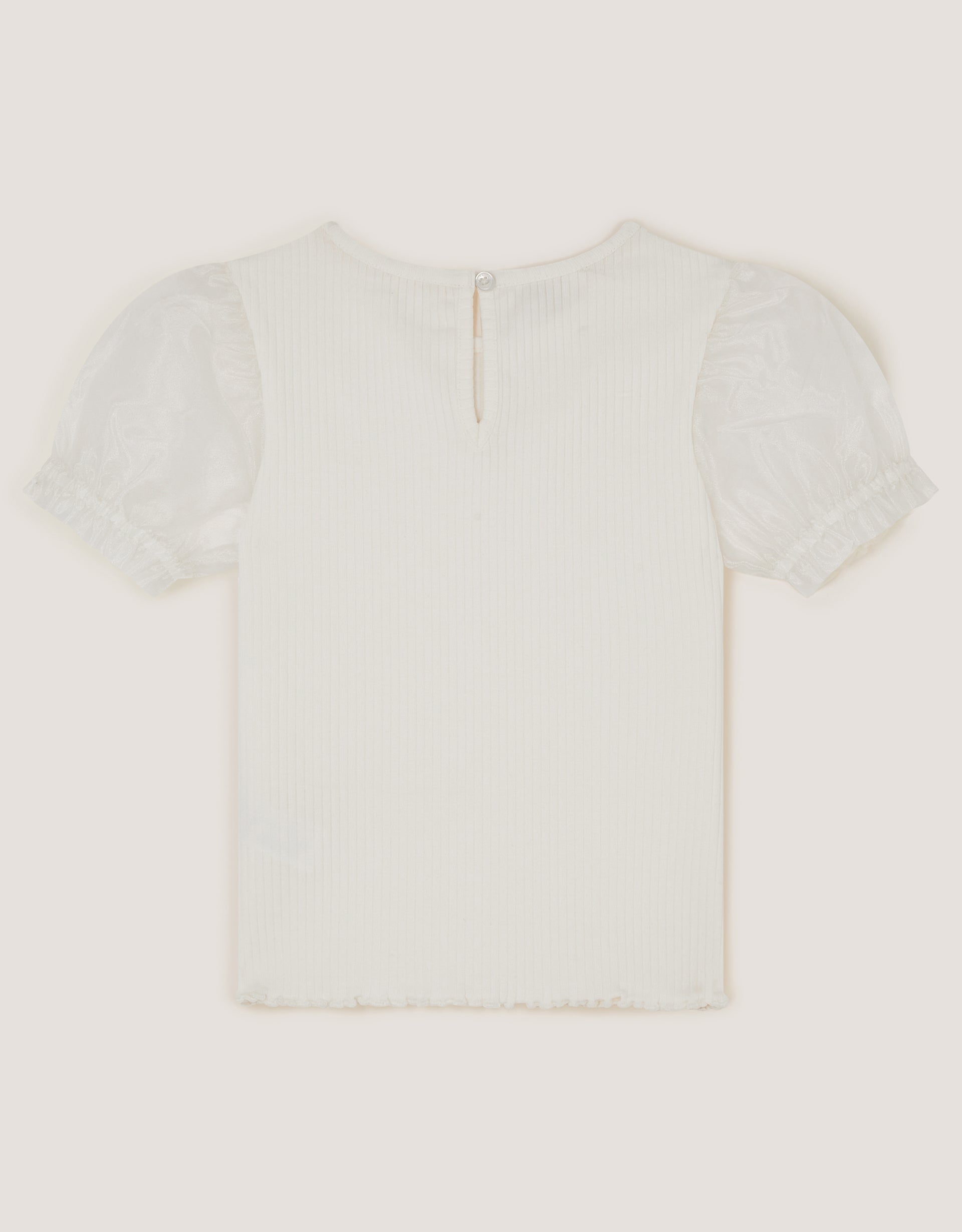 BLUZA - SS PEARL ORGNZA BOW TSHIR
