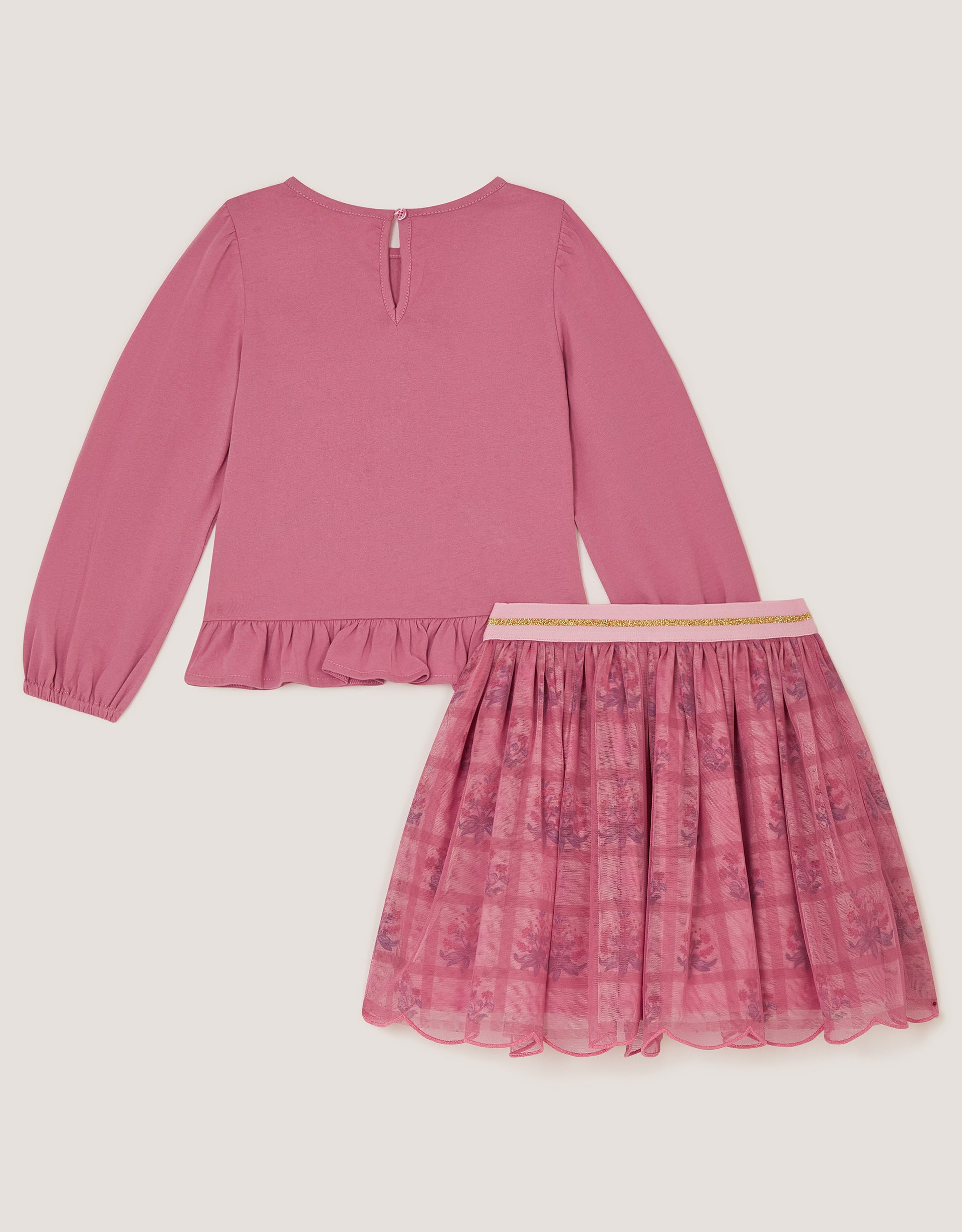 SET - LS FLWR TSHRT & DSCO SKRT