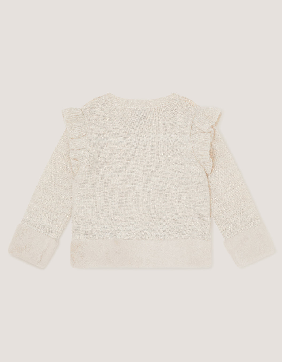 KARDIGAN - 3D BOW FUR TRIM CARDIGAN