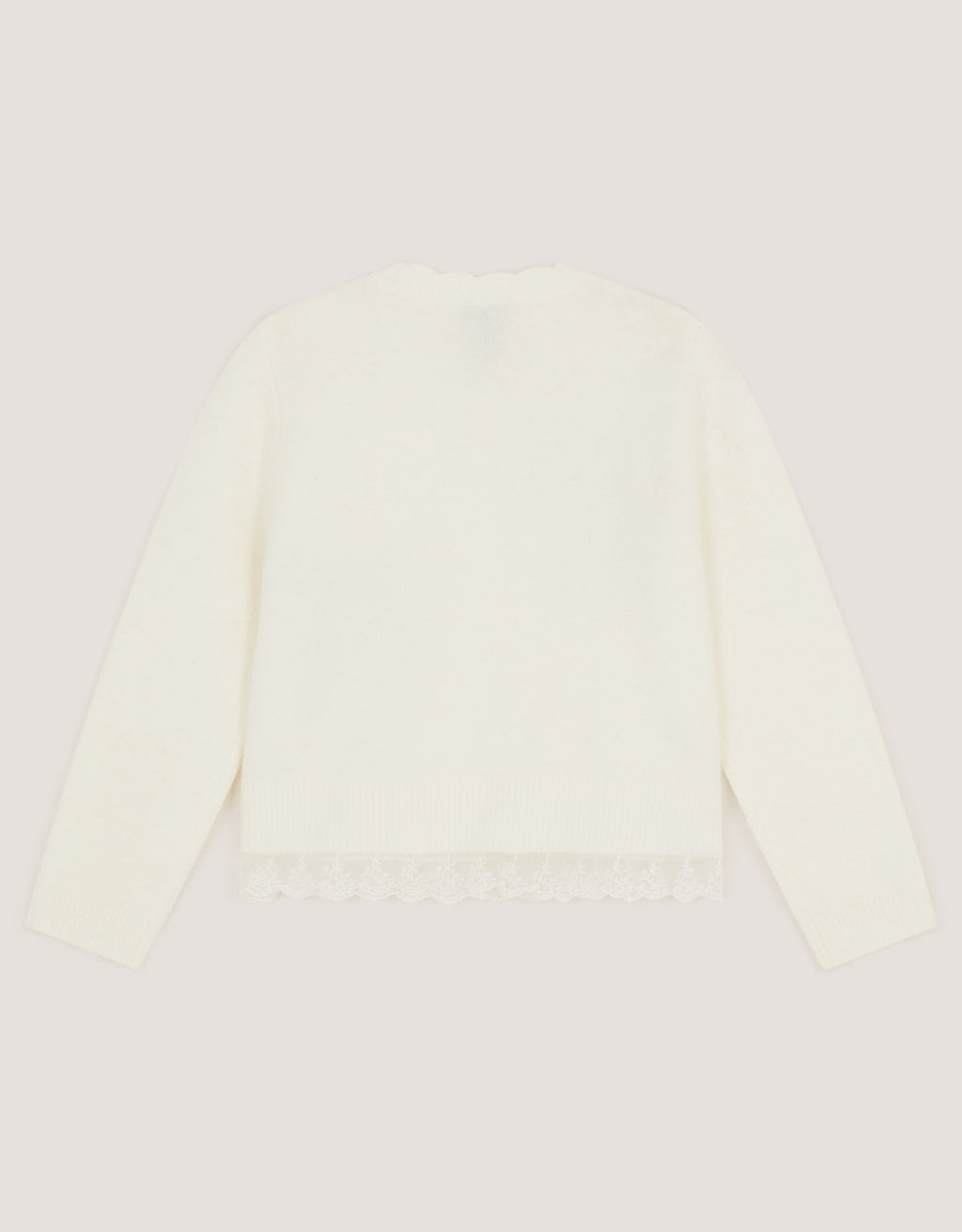 KARDIGAN - IVORY HOTFIX BOW CARDIGAN