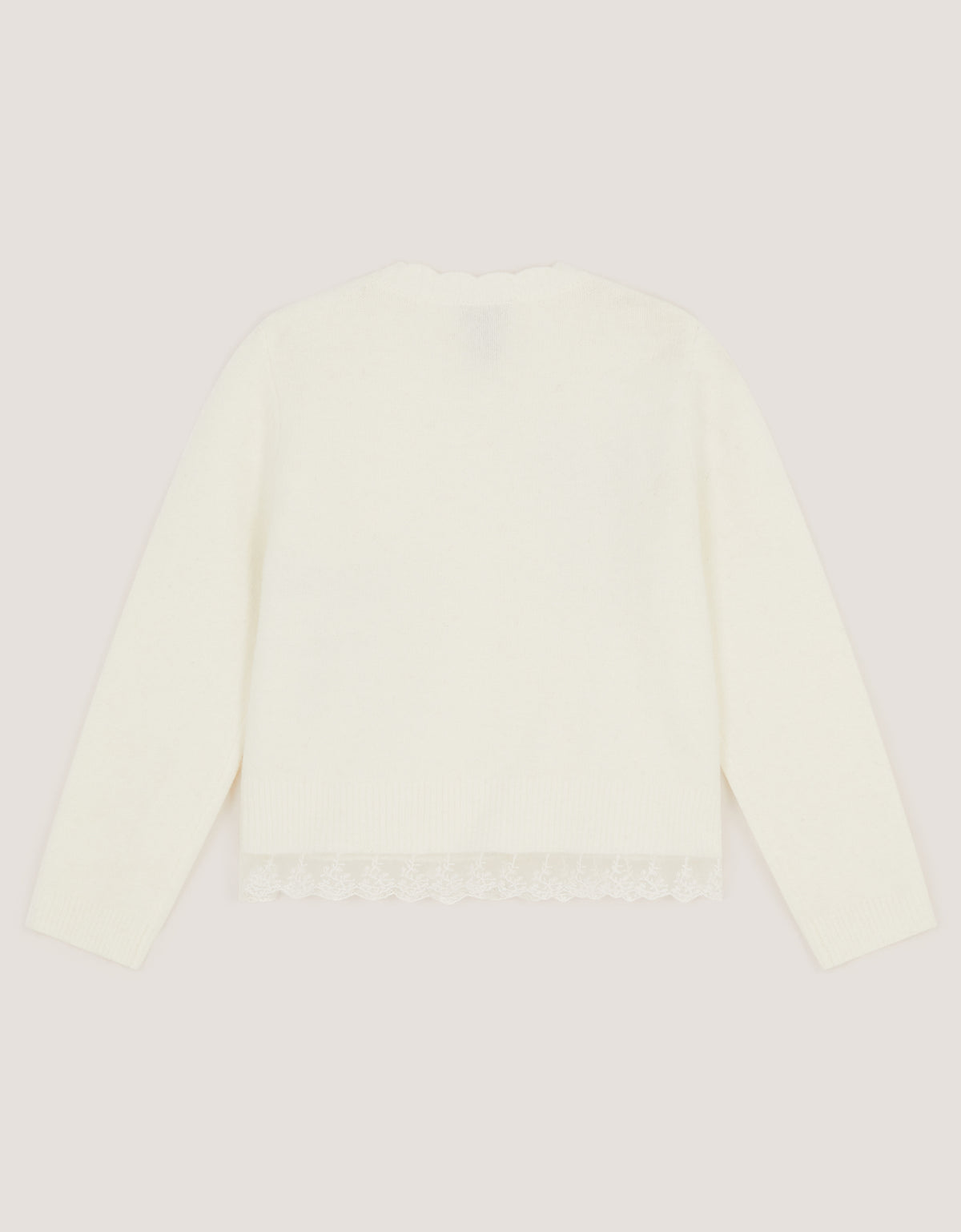 KARDIGAN - IVORY HOTFIX BOW CARDIGAN