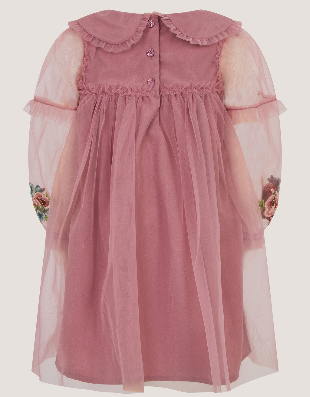HALJINA - BBY PNK FLRL MSH EMB DRES