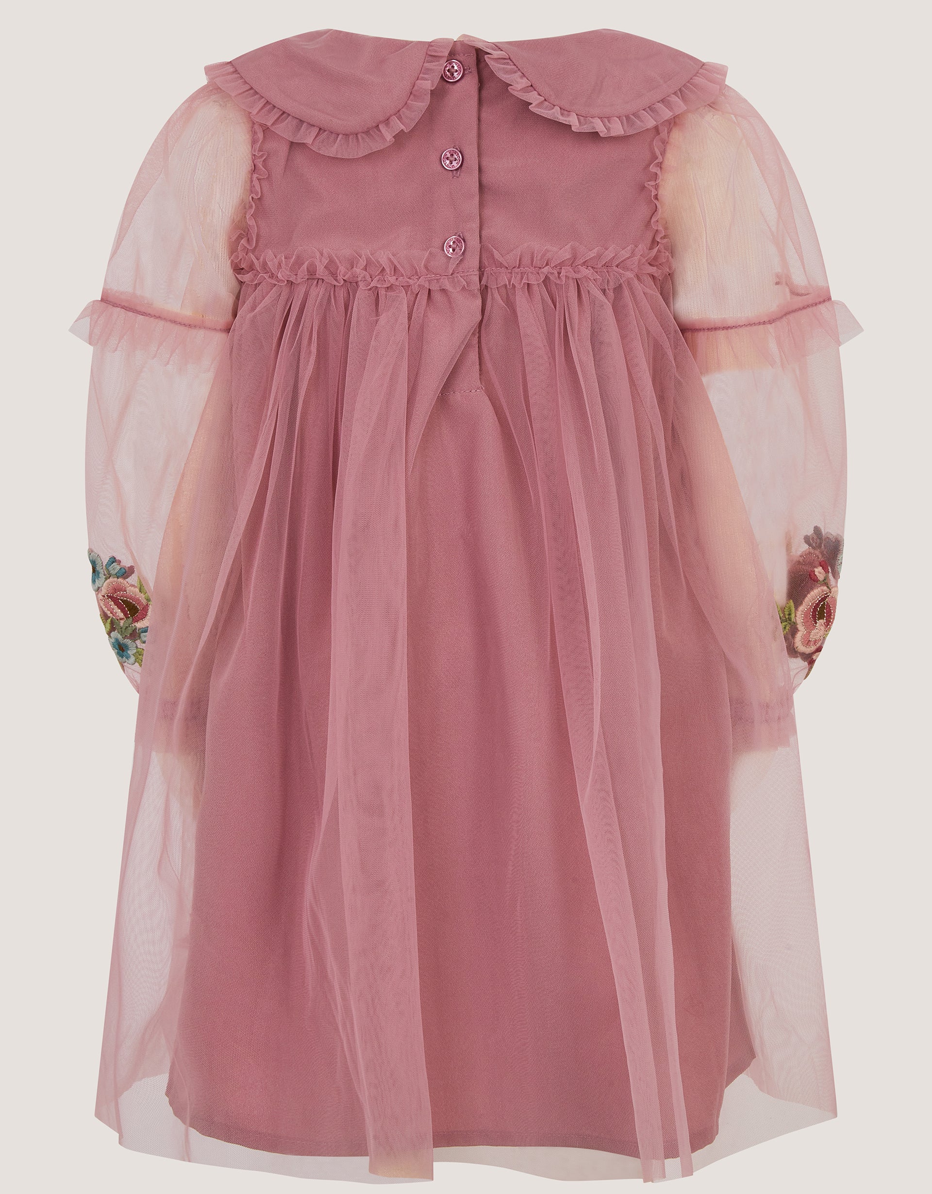 HALJINA - BBY PNK FLRL MSH EMB DRES
