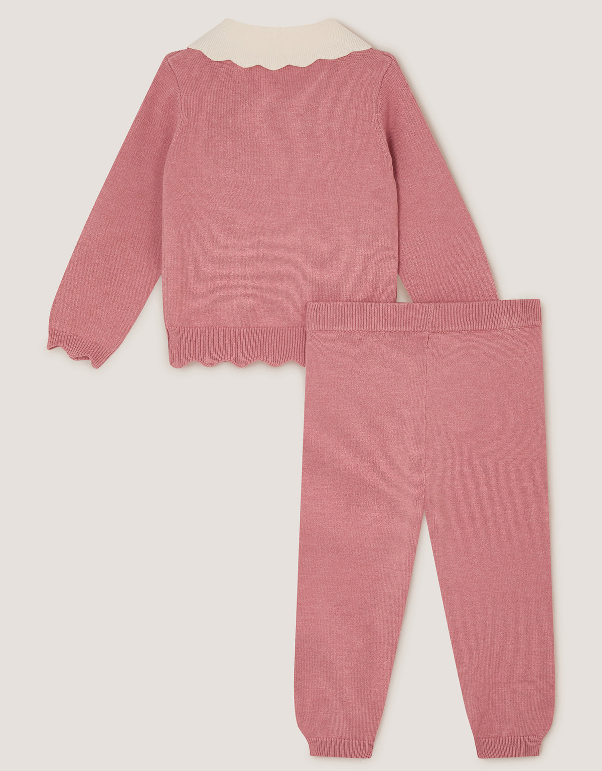 SET - BBY PINK CABLE KNITD SET