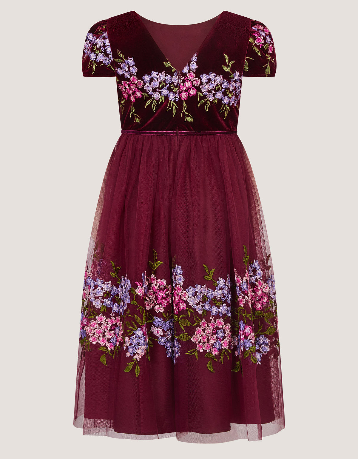 HALJINA - RUBY EMB VELVET FLORAL DR