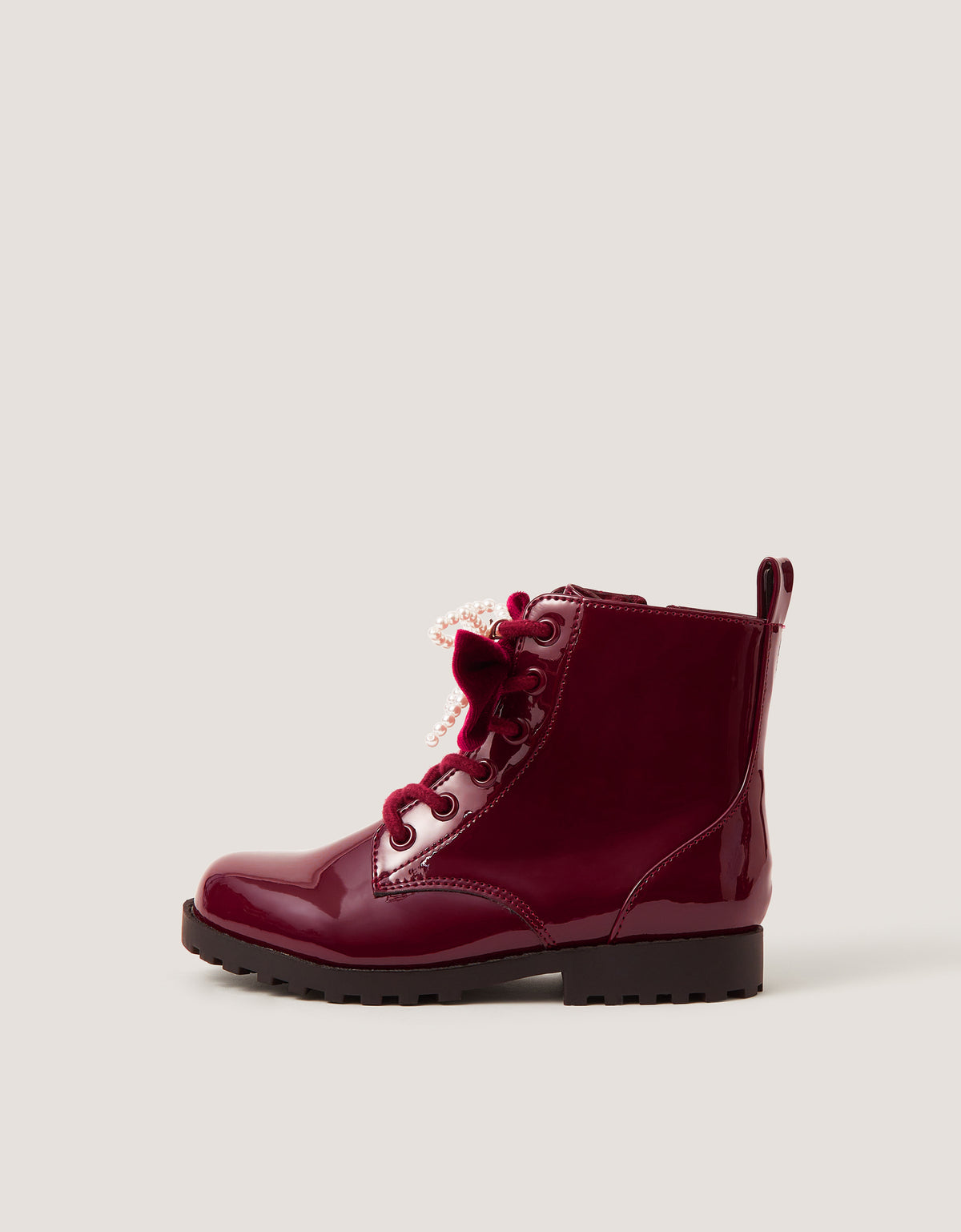 ČIZME - LACE UP BURGUNDY BTS BOOT