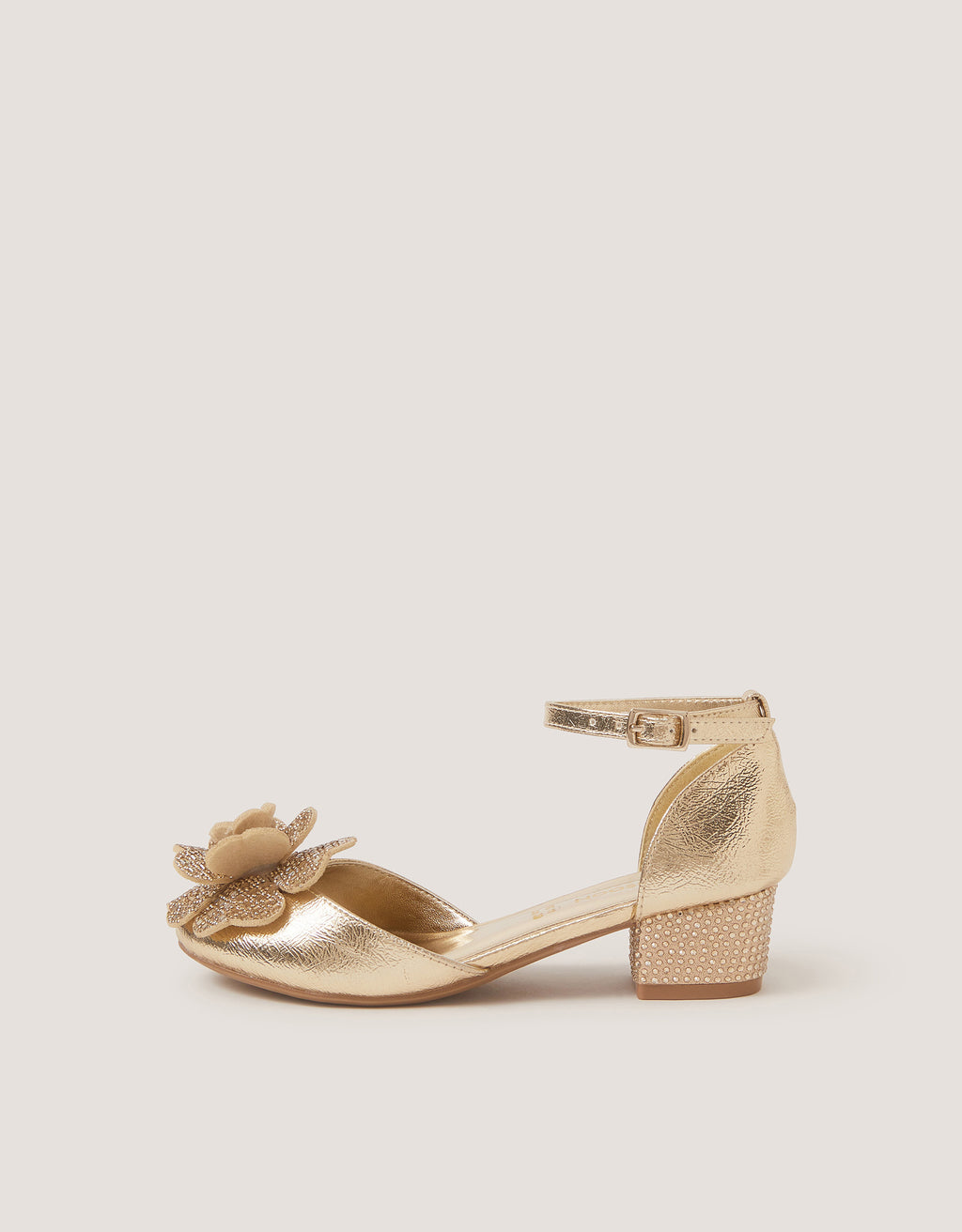 CIPELE - GOLD DAZZL FLOWR 2PT HEEL