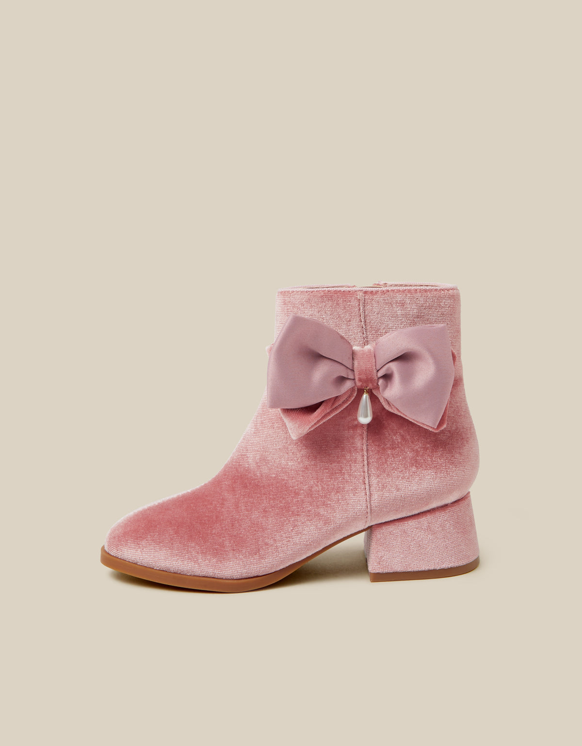 CIZME - PINK VELVET BOW PRTY BOOT