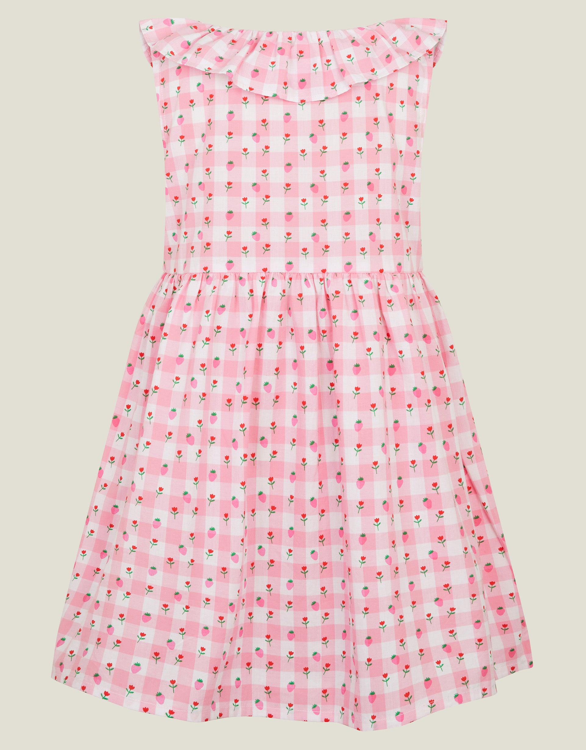 HALJINA - CHECK STRAWBERRY DRESS