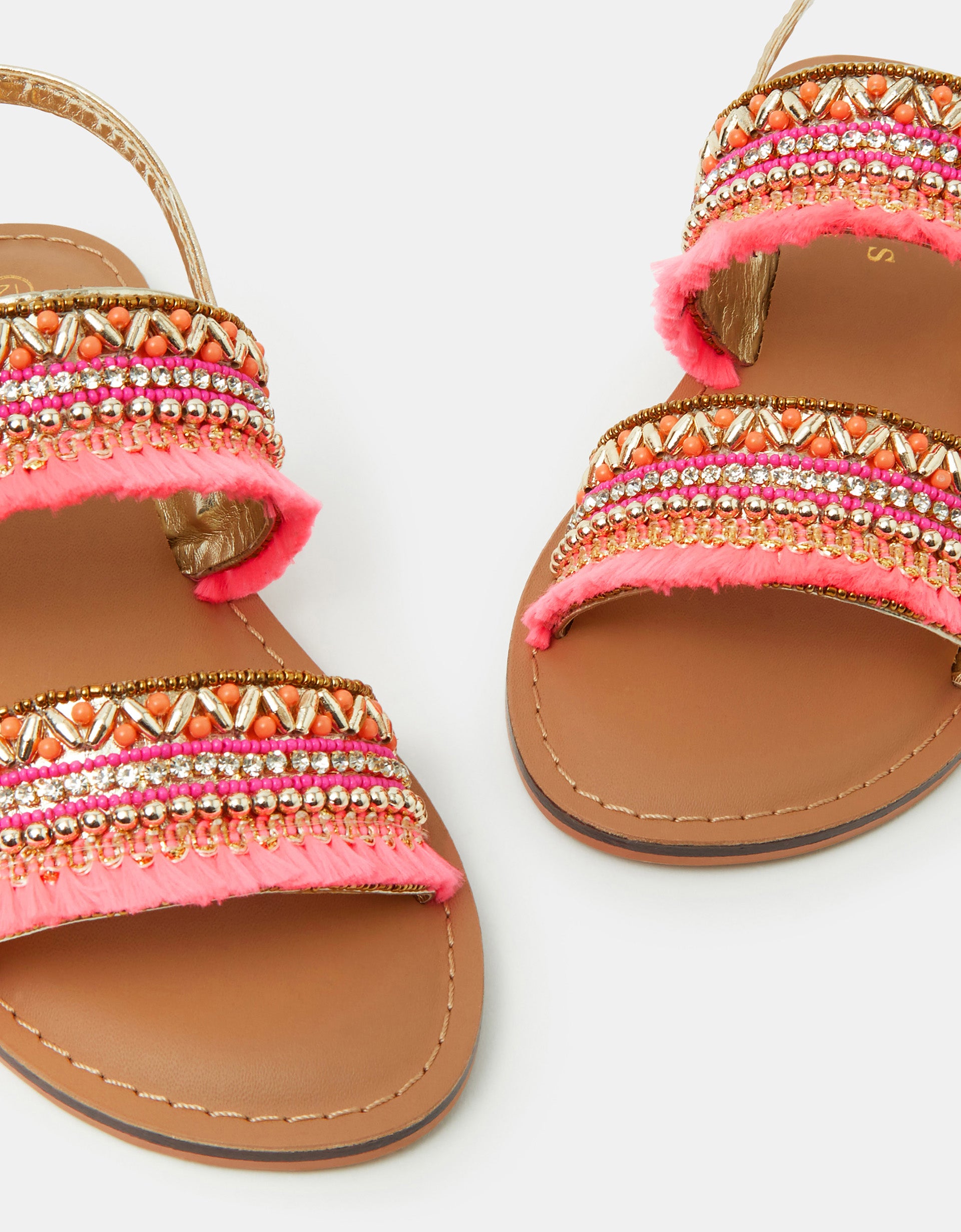 SANDALE - EMBELLISHED TWO STRAP SAN