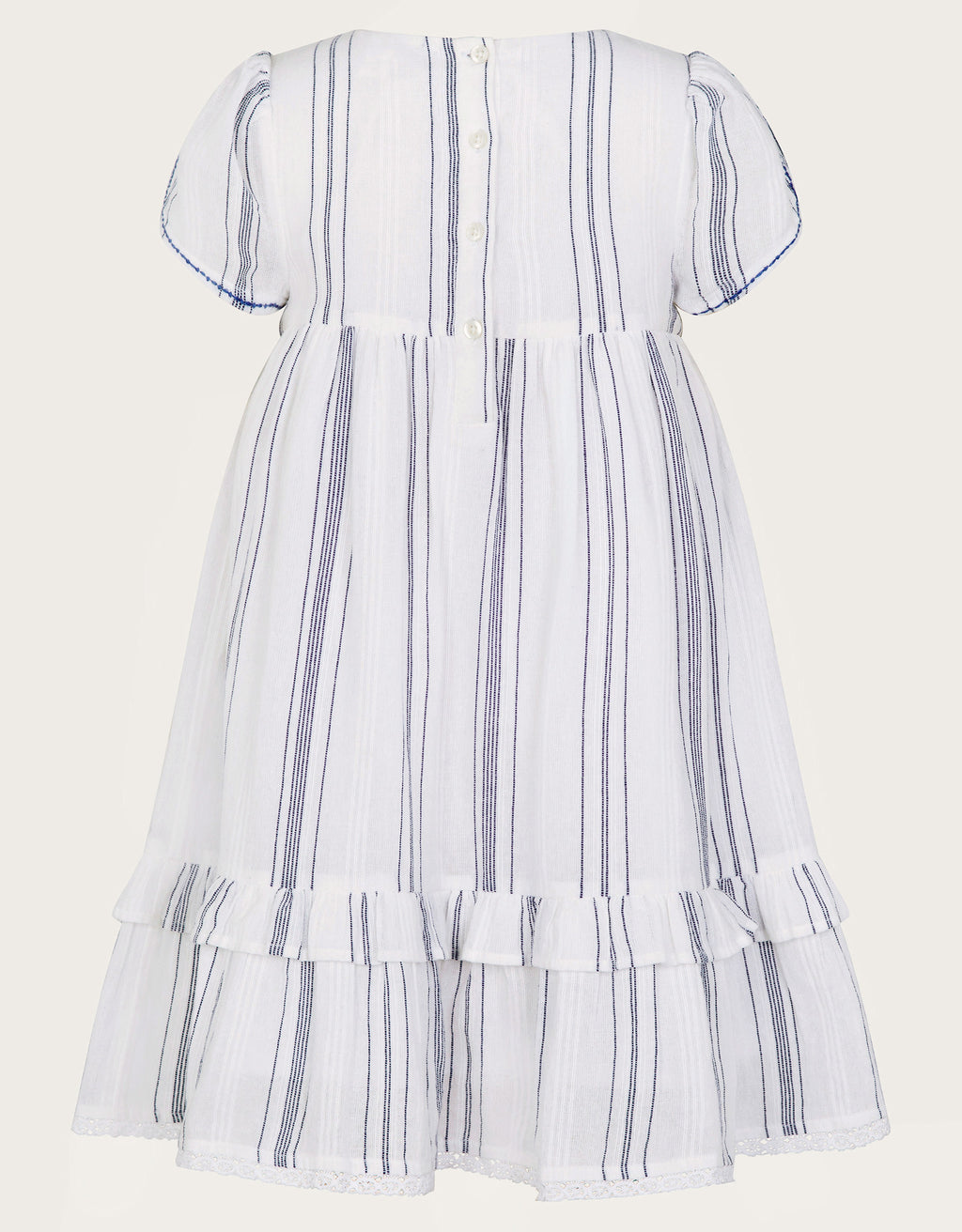 HALJINA - FLORAL EMB Y/D STRIPE DRE