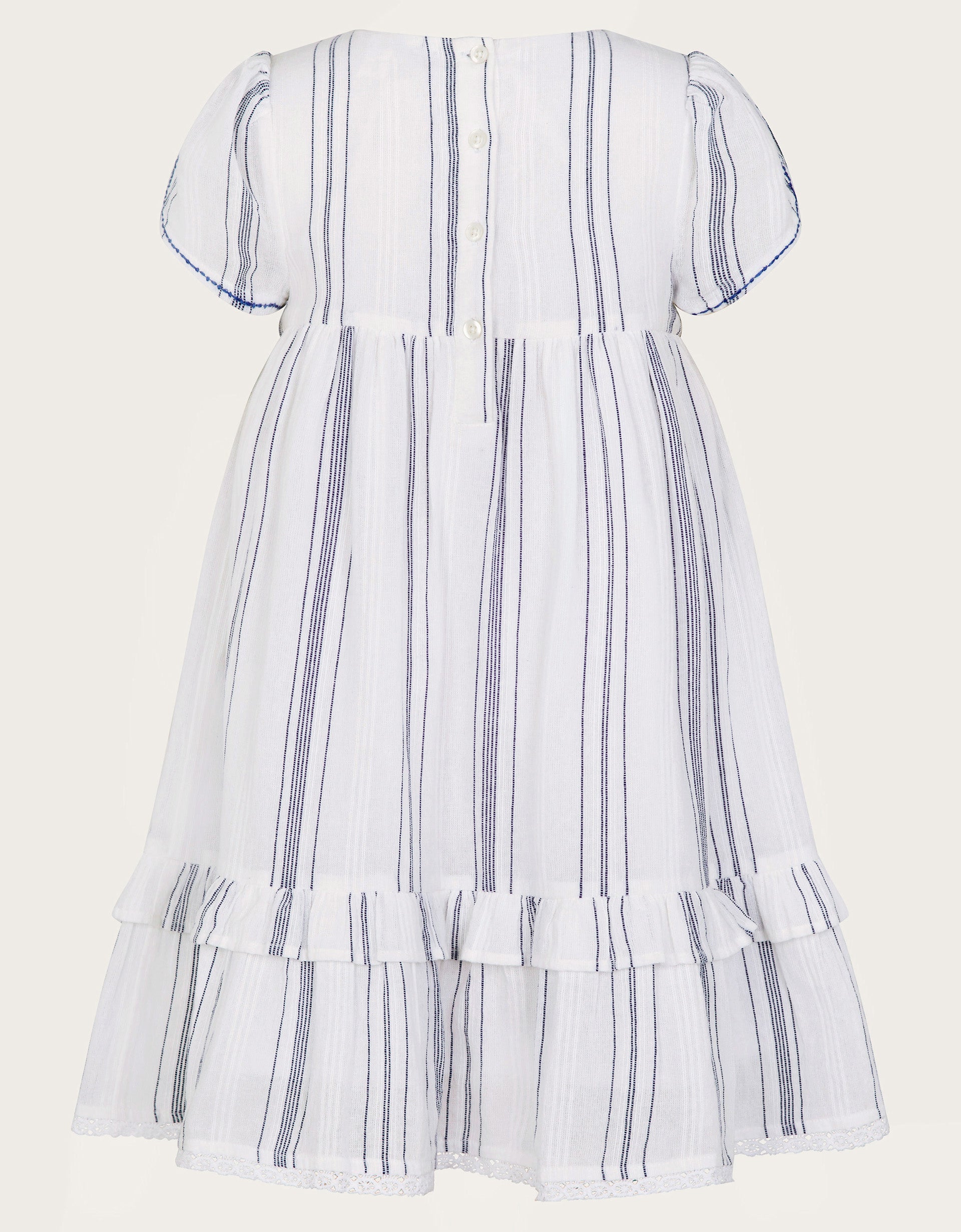 HALJINA - FLORAL EMB Y/D STRIPE DRE