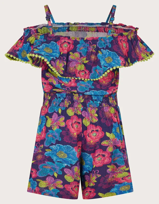 KOMBINEZON - SKETCHY FLORAL PLAYSUIT