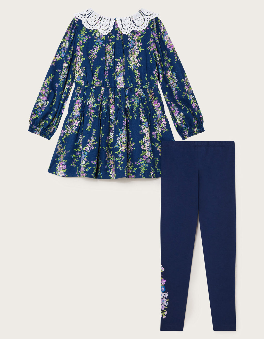 SET - NAVY FLORAL TUNIC&LEGGING