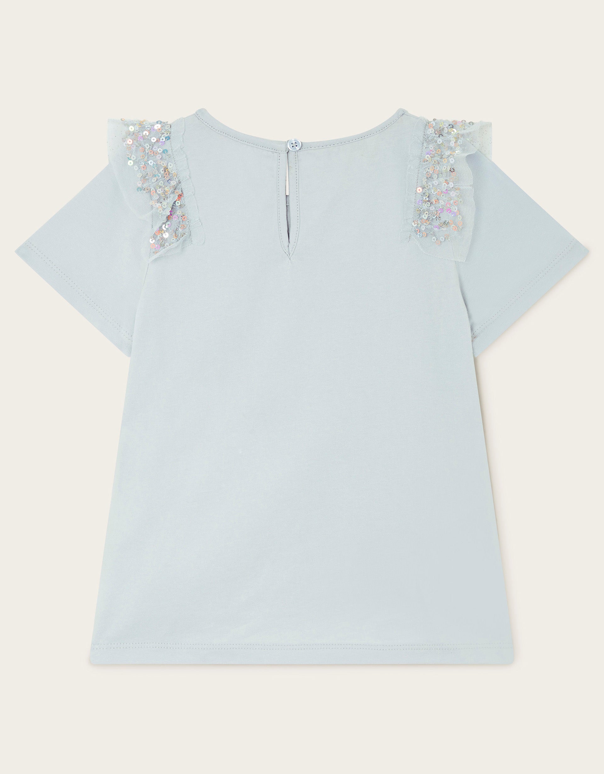 MAJICA - SEW BLUE SEQUIN EMB TEE
