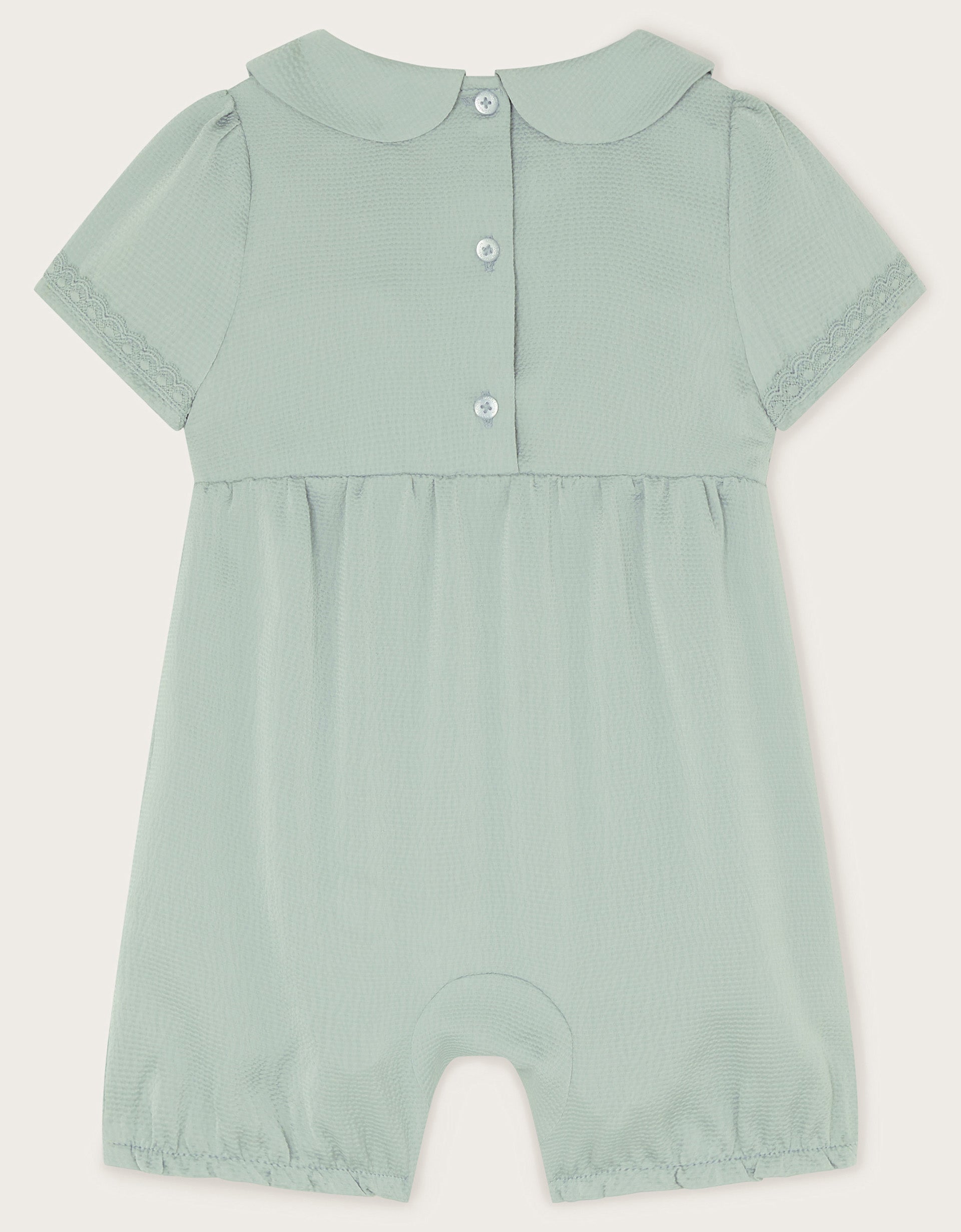 KOMBINEZON - BABY SATIN SMOCKED ROMPER