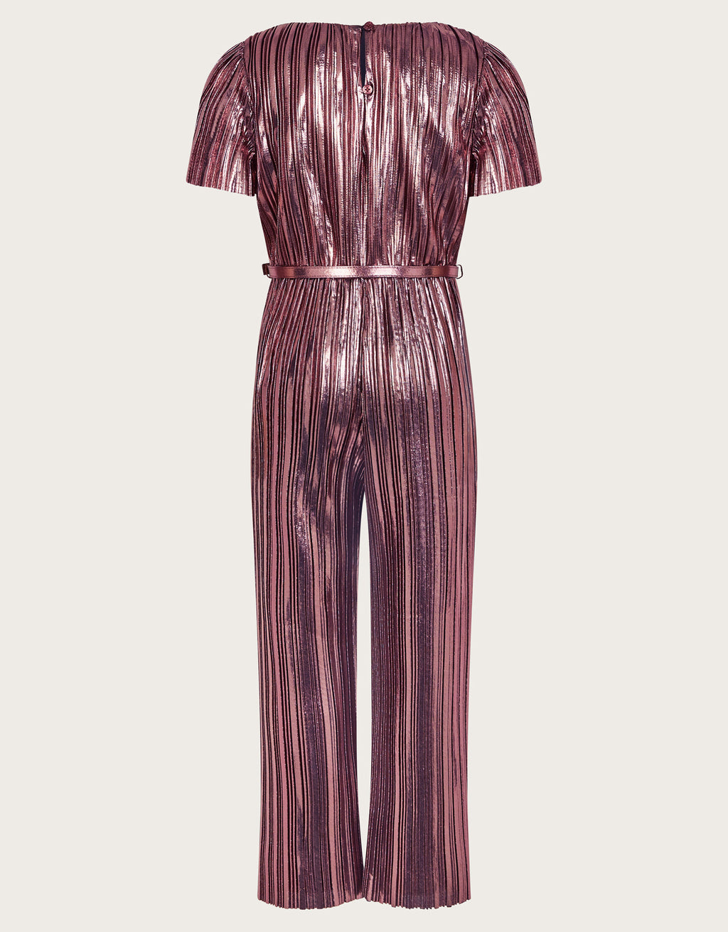 KOMBINEZON - METALLIC BELTED JUMPSUIT