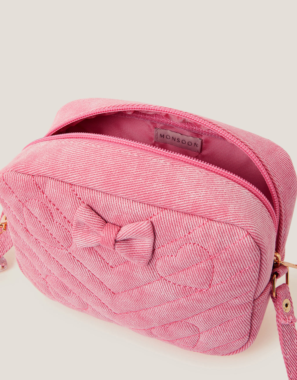 TORBA - QUILTED DENIM HEART BAG