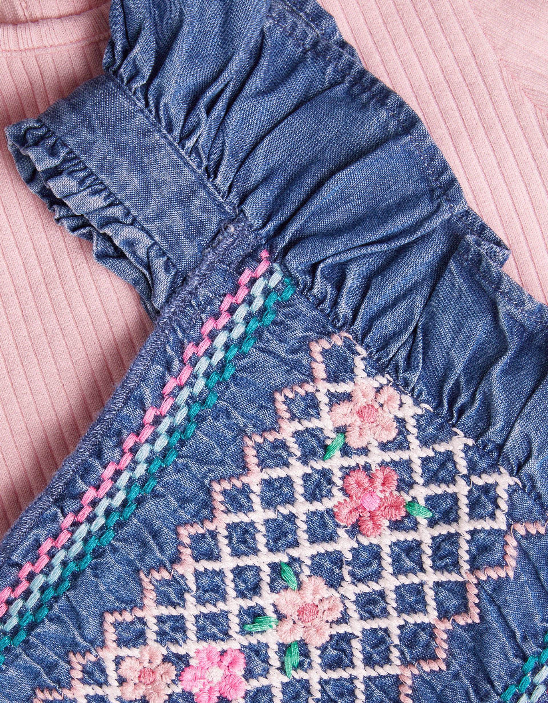 KOMBINEZON - BABY CHAMBRAY EMB DENIM R