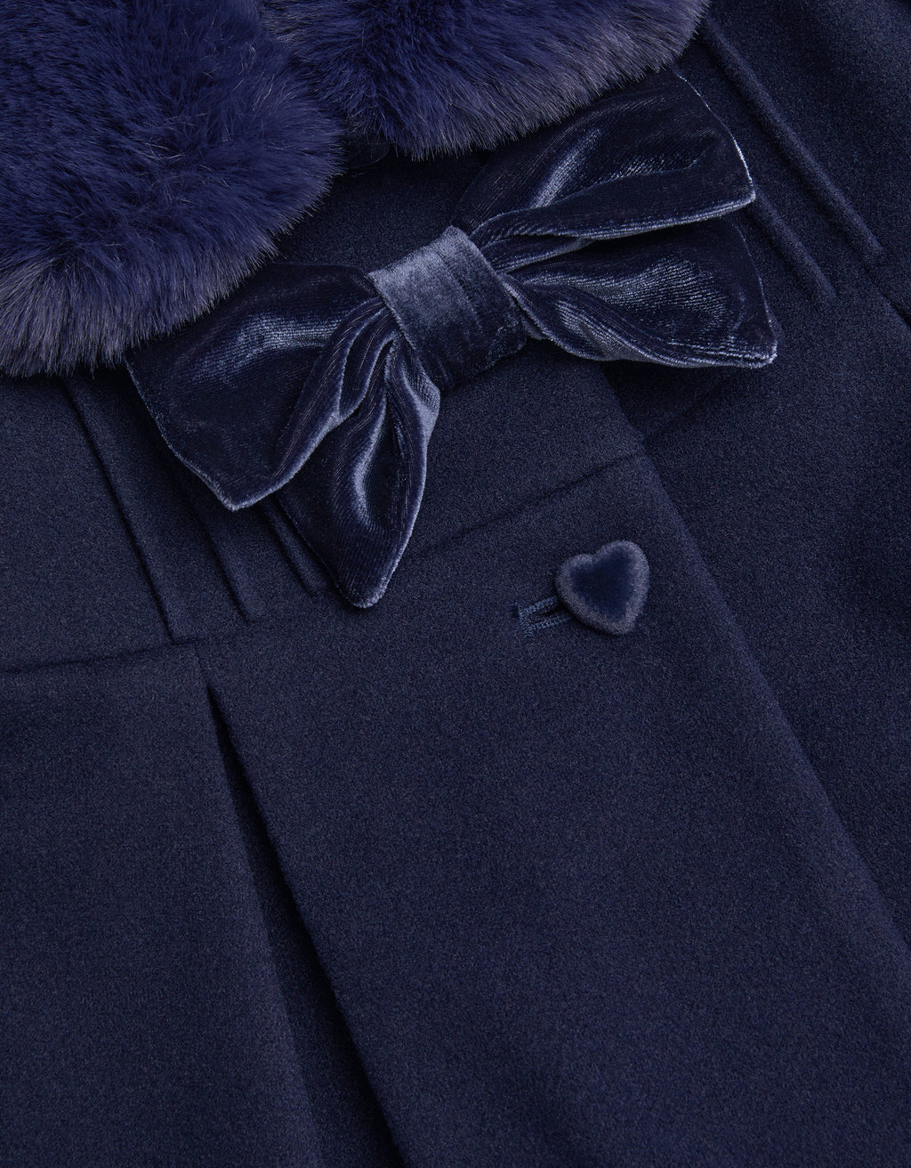 KAPUT - BABY NAVY VELVET BOW TRIM