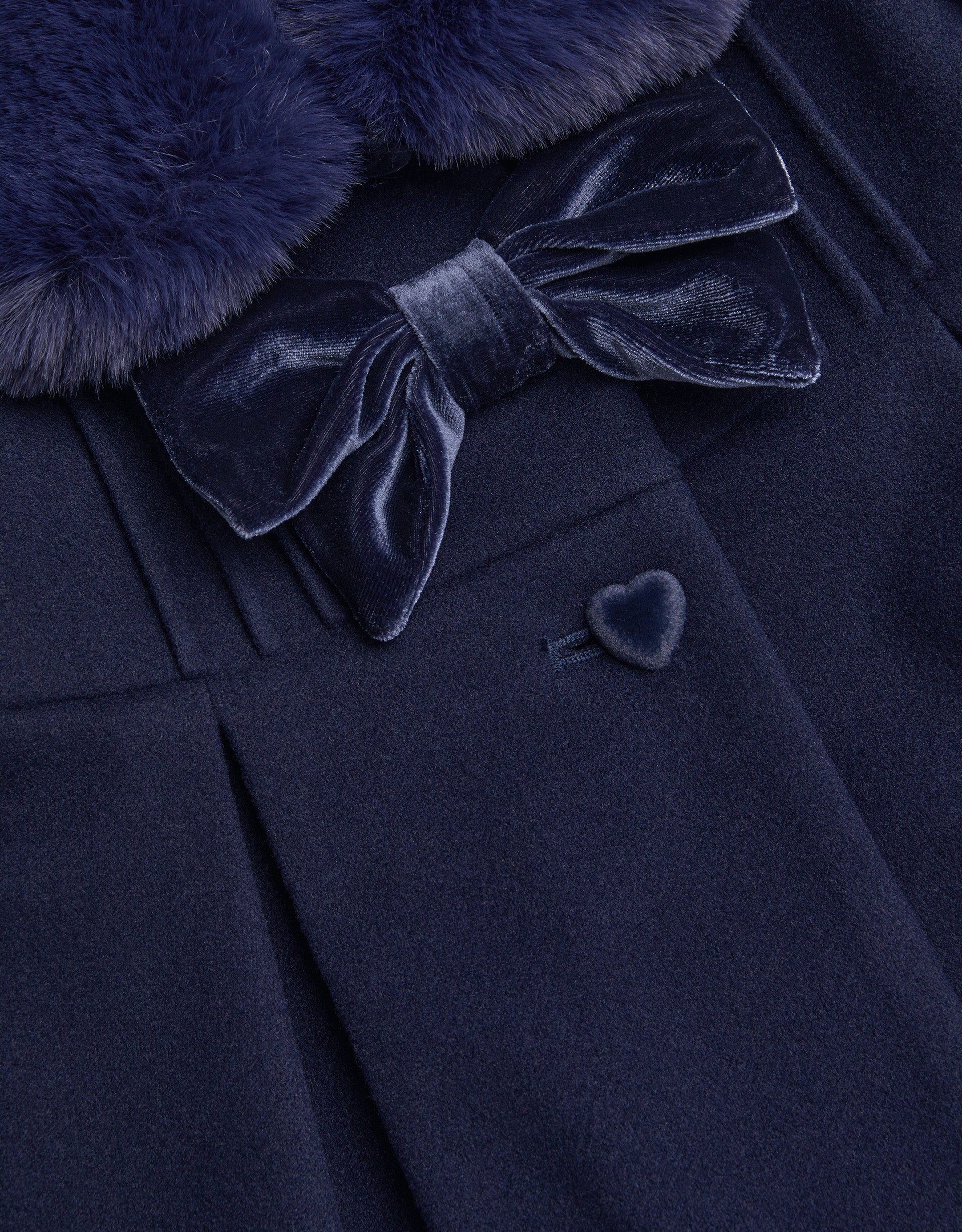 KAPUT - BABY NAVY VELVET BOW TRIM