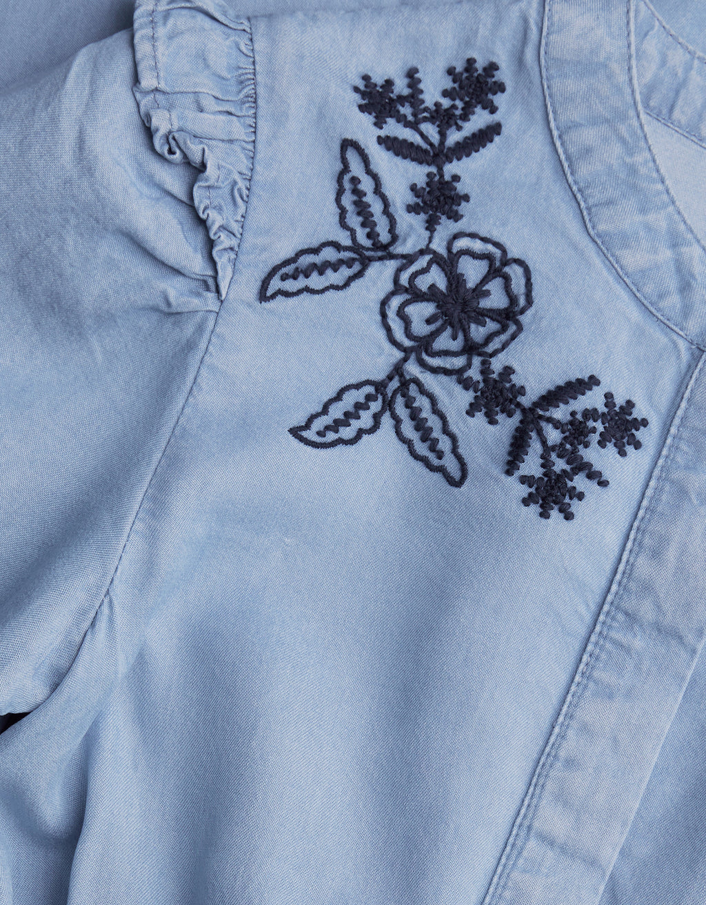 KOMBINEZON - CHAMBRAY EMB PLAYSUIT