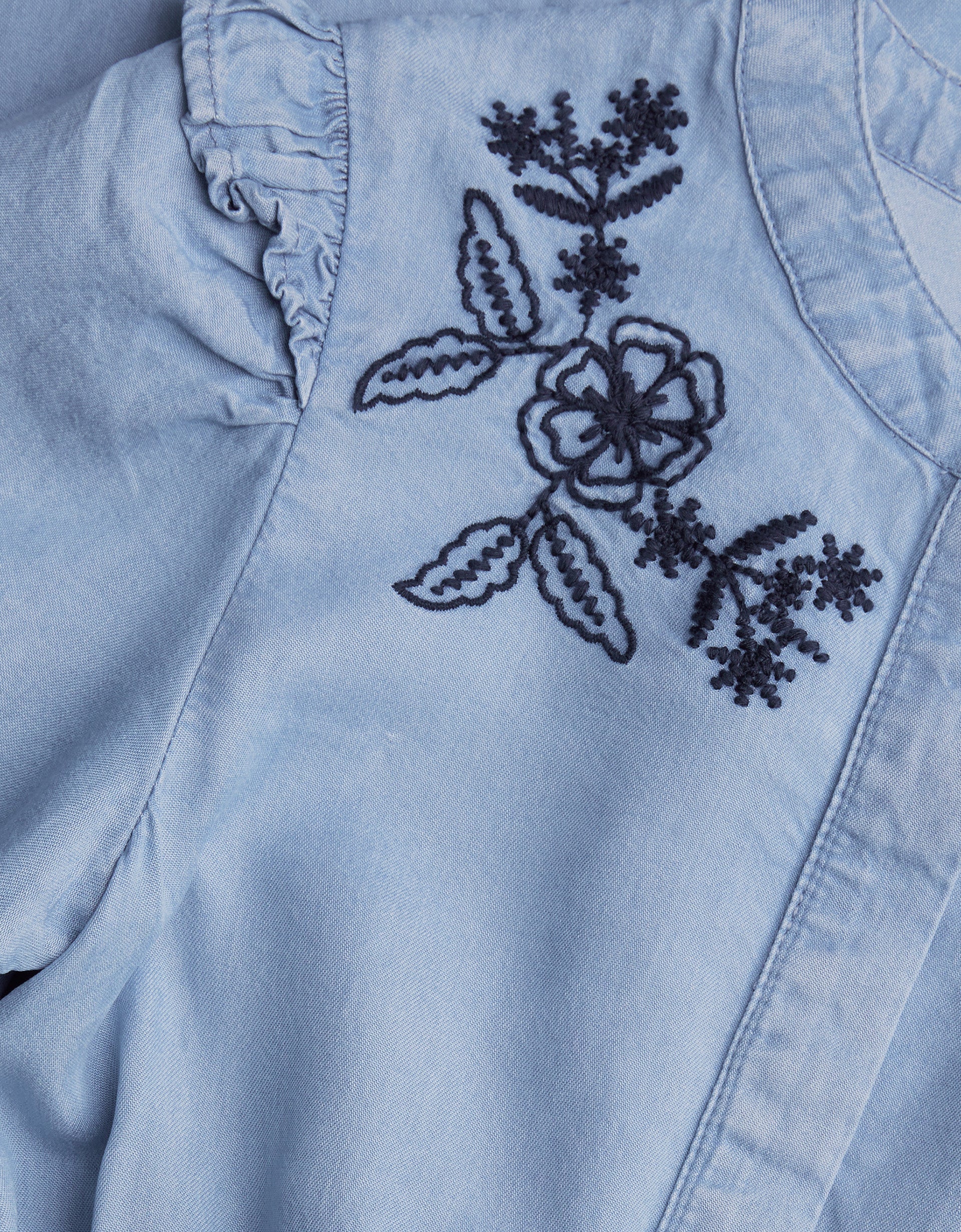 KOMBINEZON - CHAMBRAY EMB PLAYSUIT