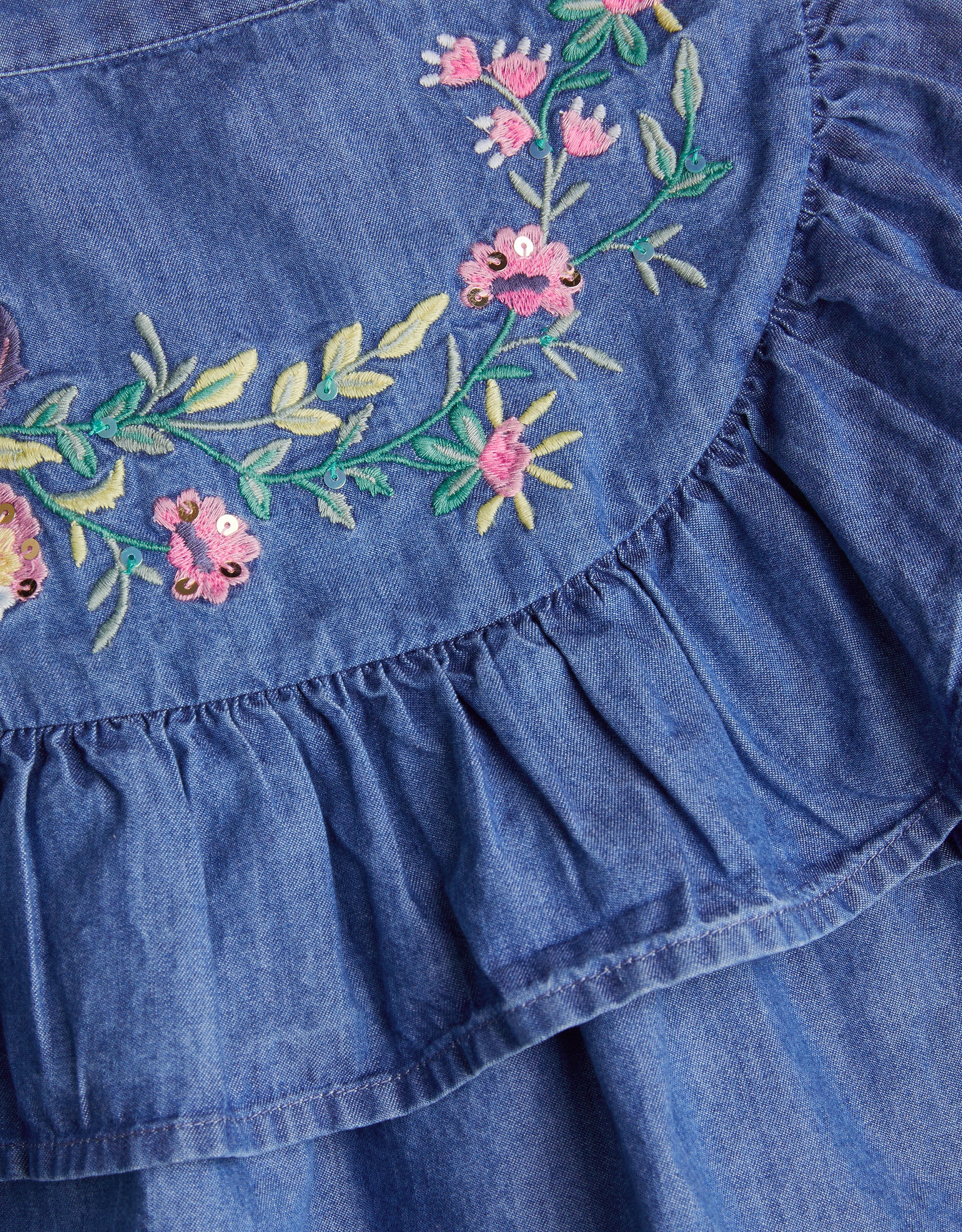 SUKNJA - CHAMBRAY EMBROIDERED SKIR